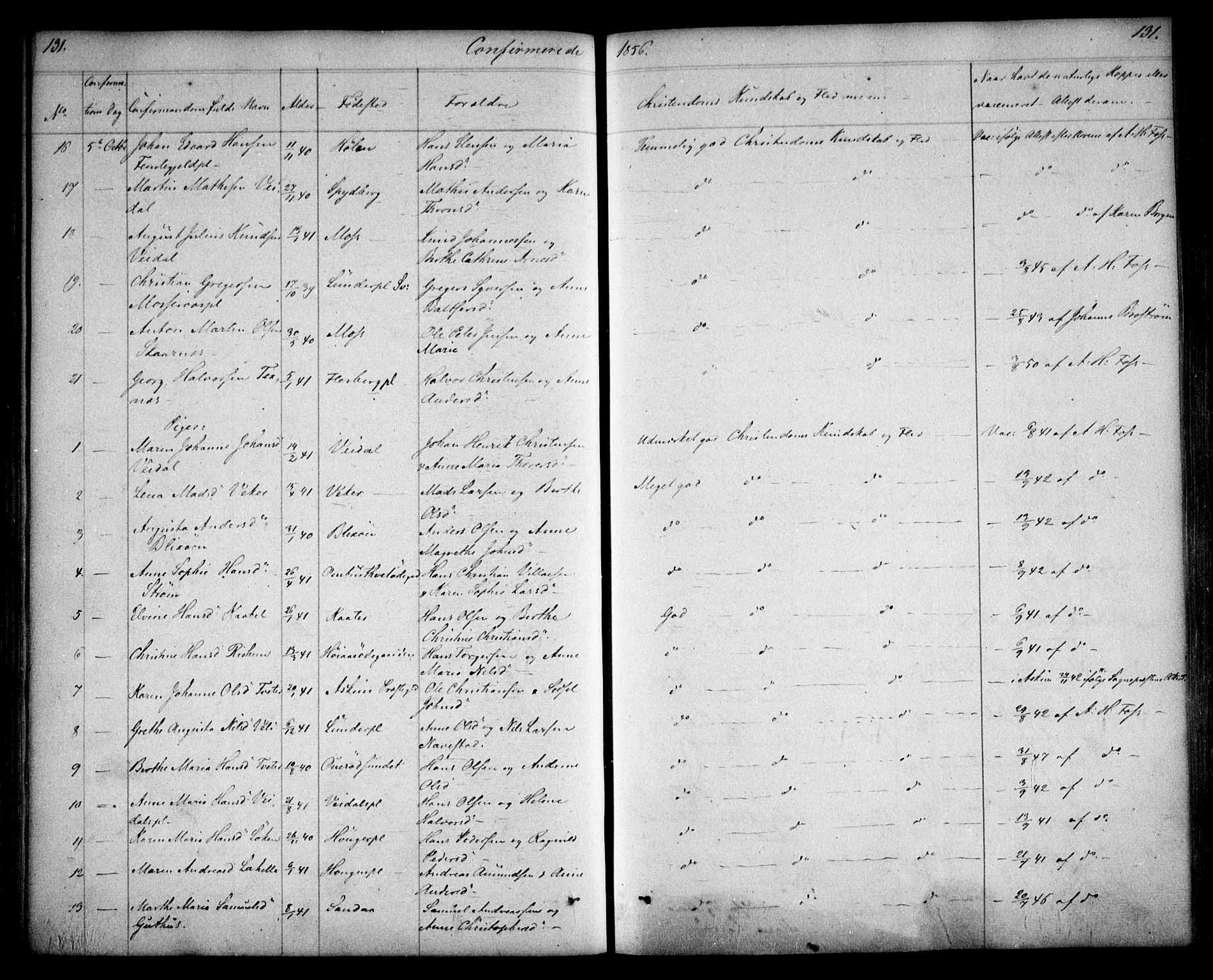 Våler prestekontor Kirkebøker, AV/SAO-A-11083/F/Fa/L0006: Parish register (official) no. I 6, 1840-1861, p. 131