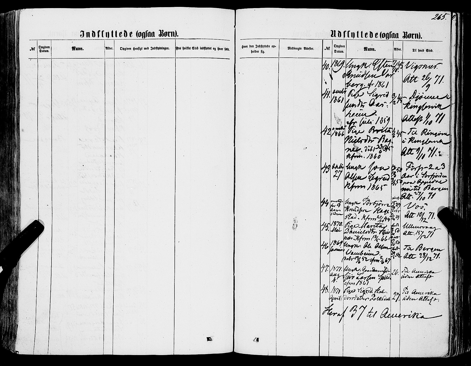 Ulvik sokneprestembete, AV/SAB-A-78801/H/Haa: Parish register (official) no. A 15, 1864-1878, p. 265