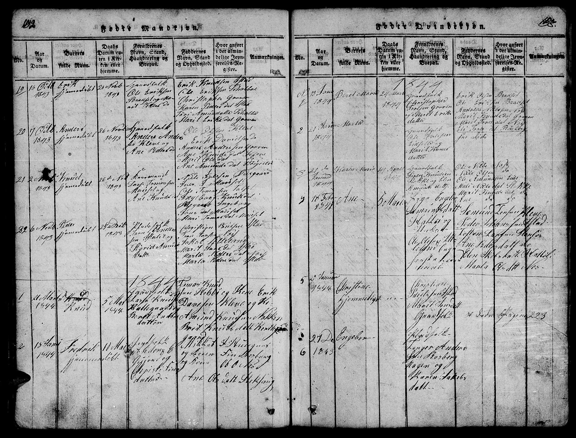 Ministerialprotokoller, klokkerbøker og fødselsregistre - Møre og Romsdal, SAT/A-1454/557/L0683: Parish register (copy) no. 557C01, 1818-1862, p. 152-153