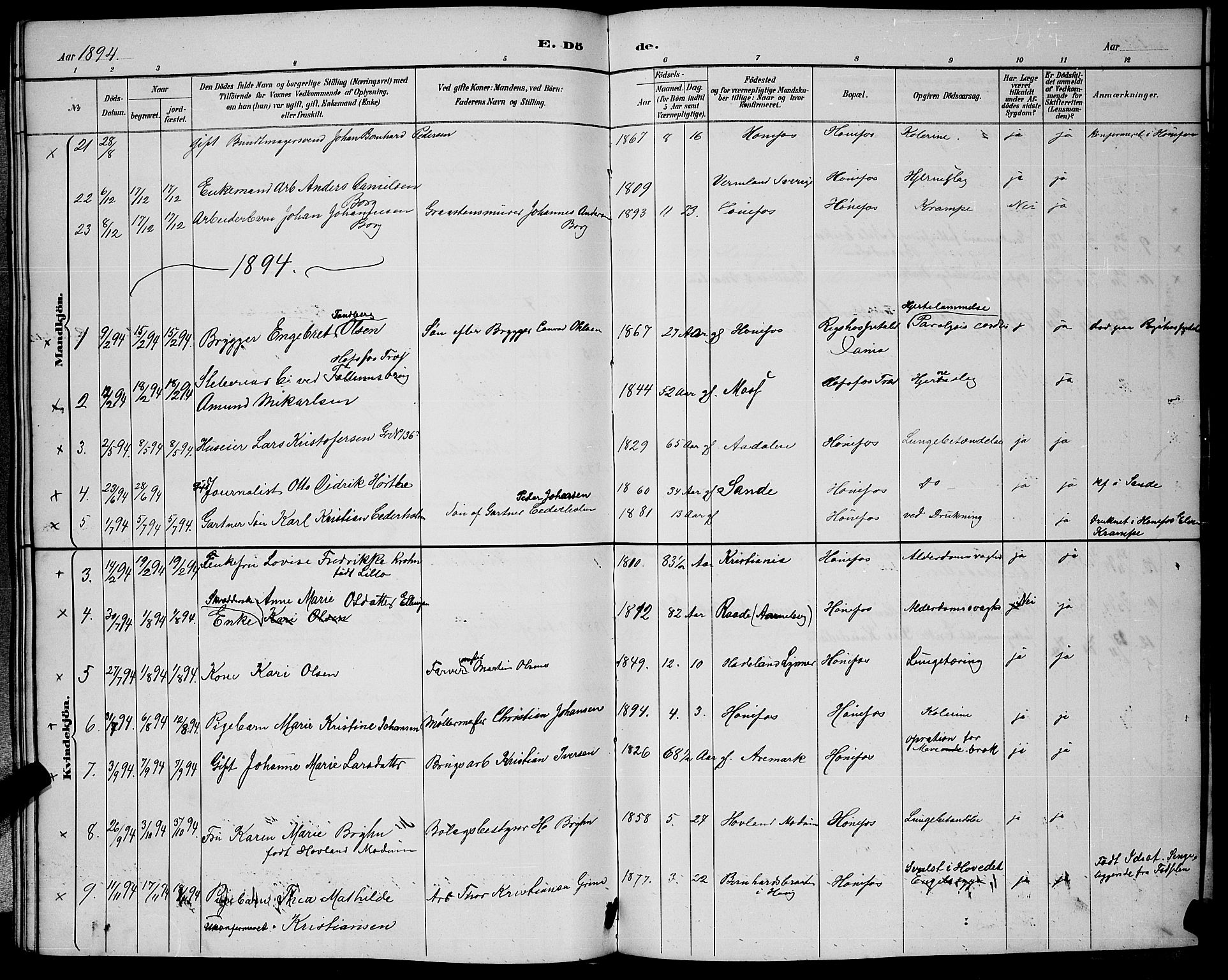 Hønefoss kirkebøker, SAKO/A-609/G/Ga/L0002: Parish register (copy) no. 2, 1888-1904