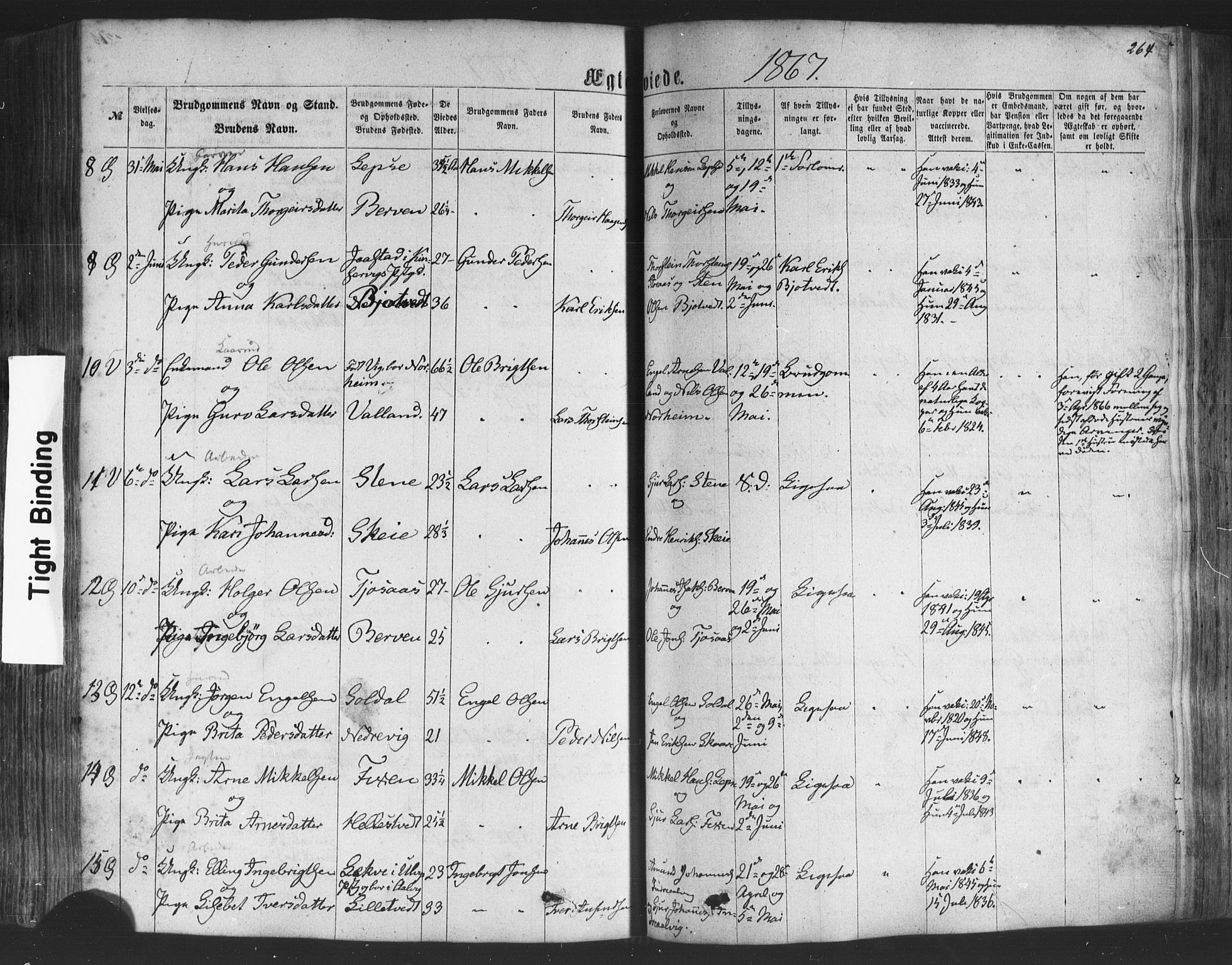 Kvam sokneprestembete, SAB/A-76201/H/Haa: Parish register (official) no. A 9, 1864-1879, p. 264