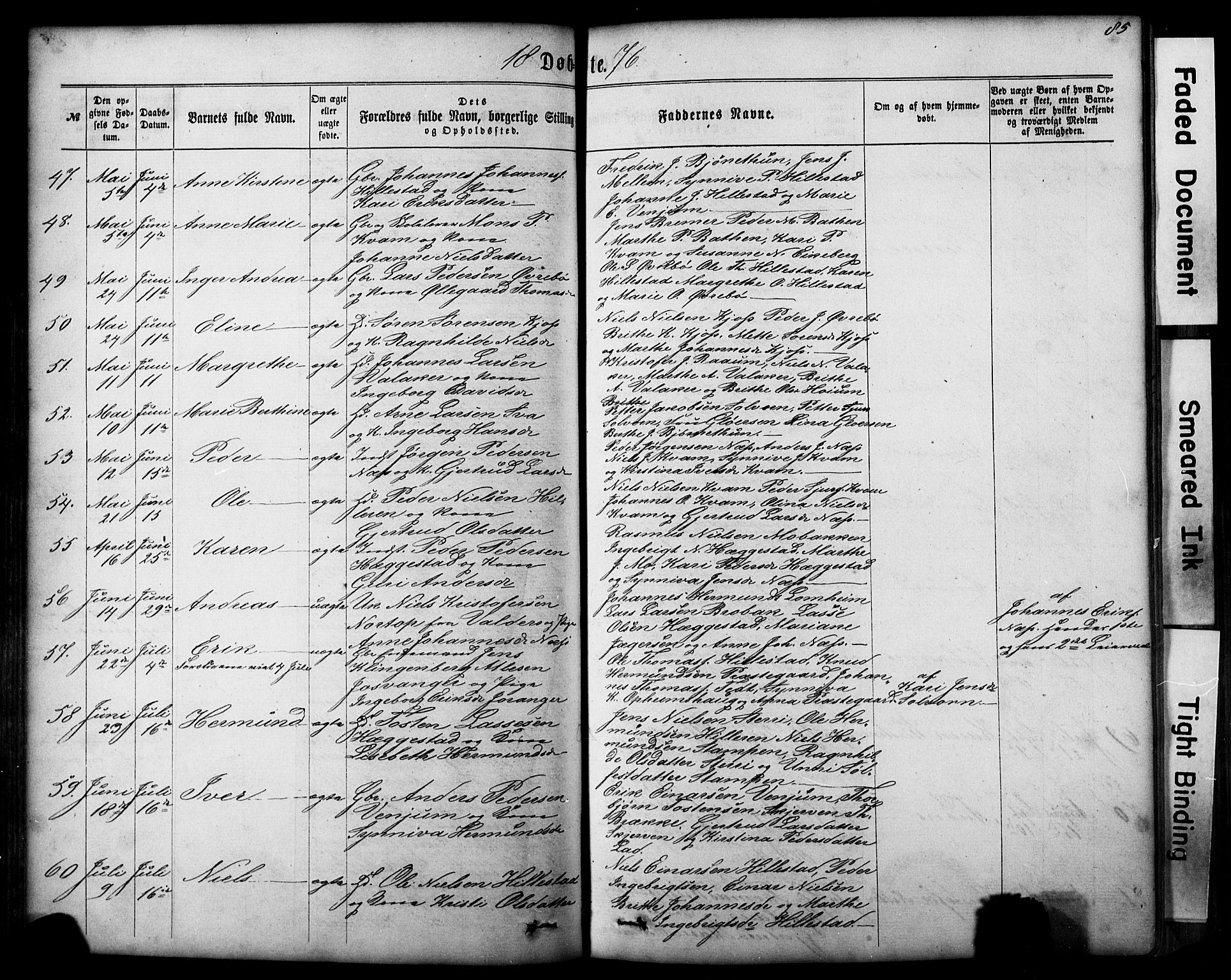 Hafslo sokneprestembete, AV/SAB-A-80301/H/Hab/Haba/L0001: Parish register (copy) no. A 1, 1866-1908, p. 85