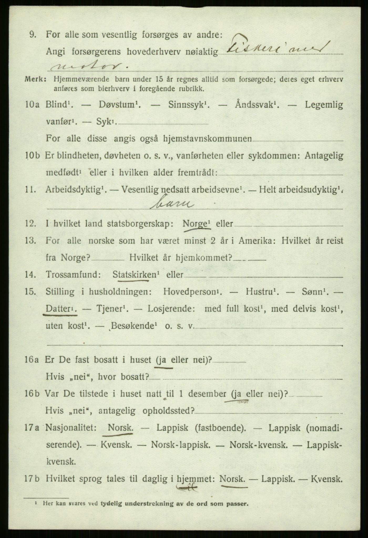 SATØ, 1920 census for Bjarkøy, 1920, p. 2040