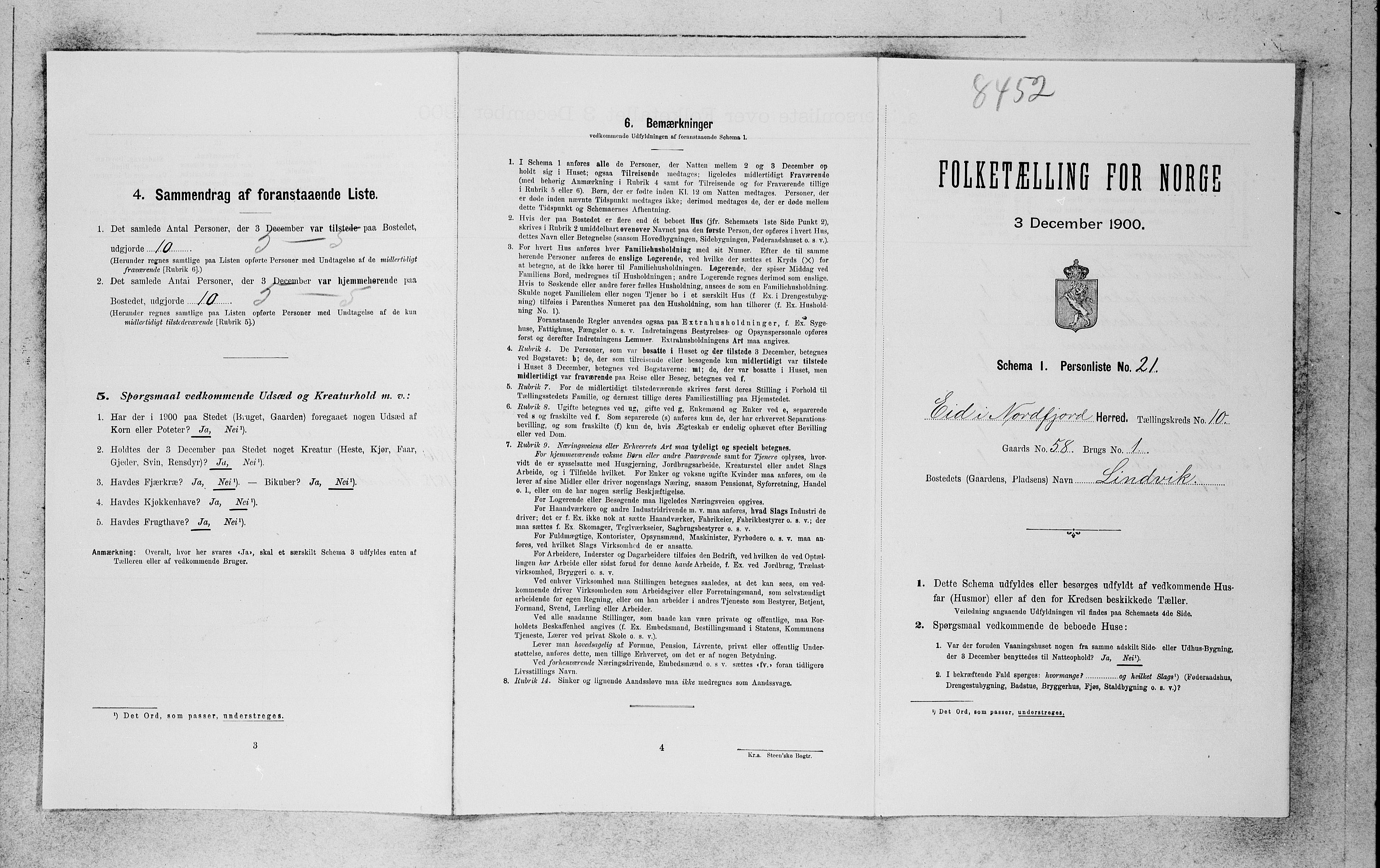 SAB, 1900 census for Eid, 1900, p. 844