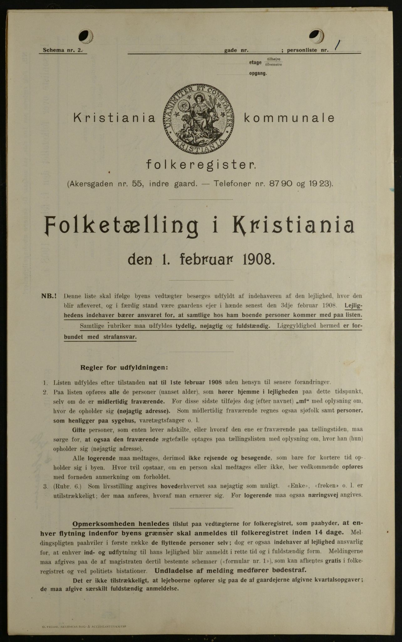 OBA, Municipal Census 1908 for Kristiania, 1908, p. 20045