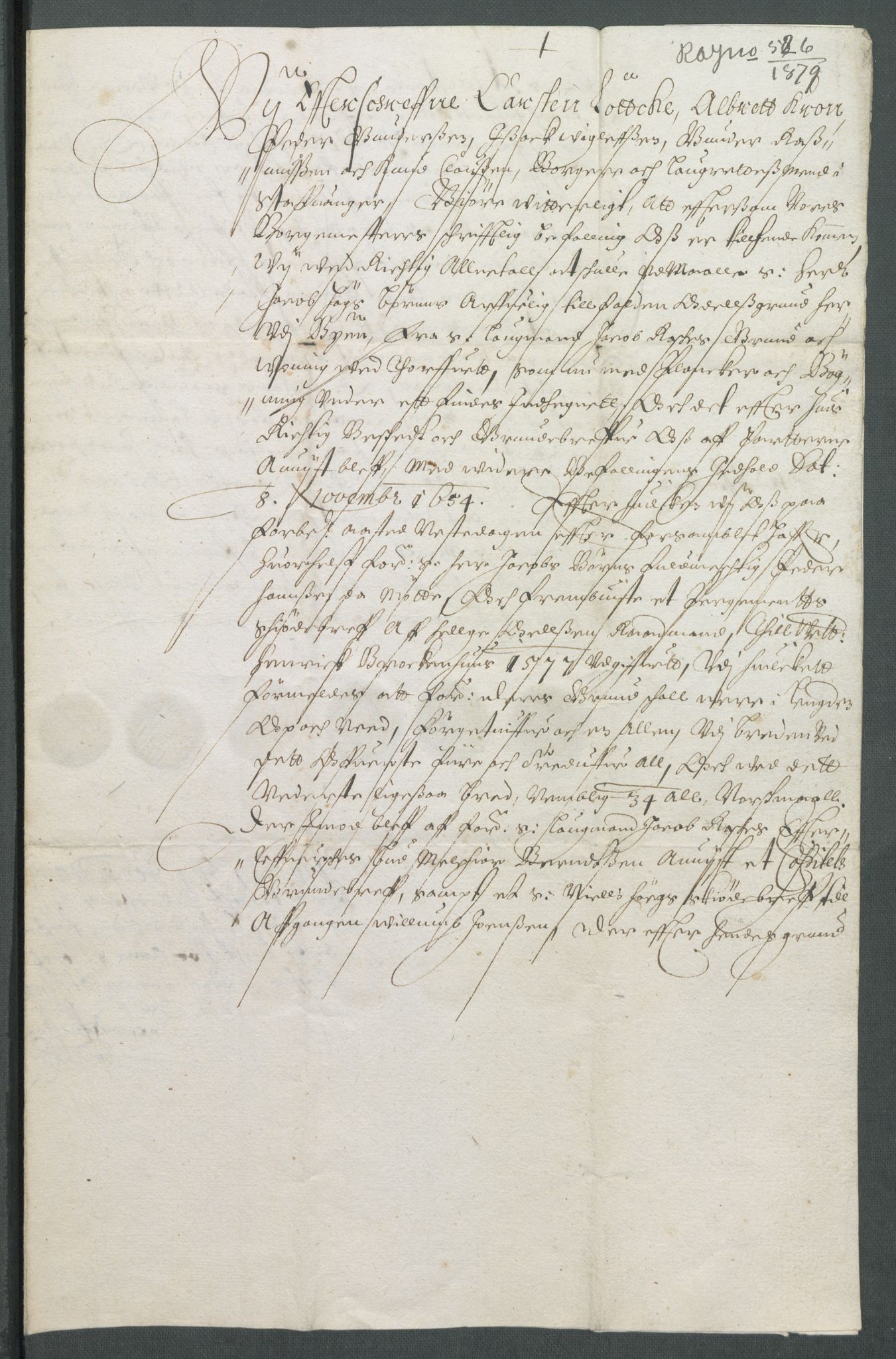 Riksarkivets diplomsamling, AV/RA-EA-5965/F02/L0166: Dokumenter, 1654-1656, p. 67