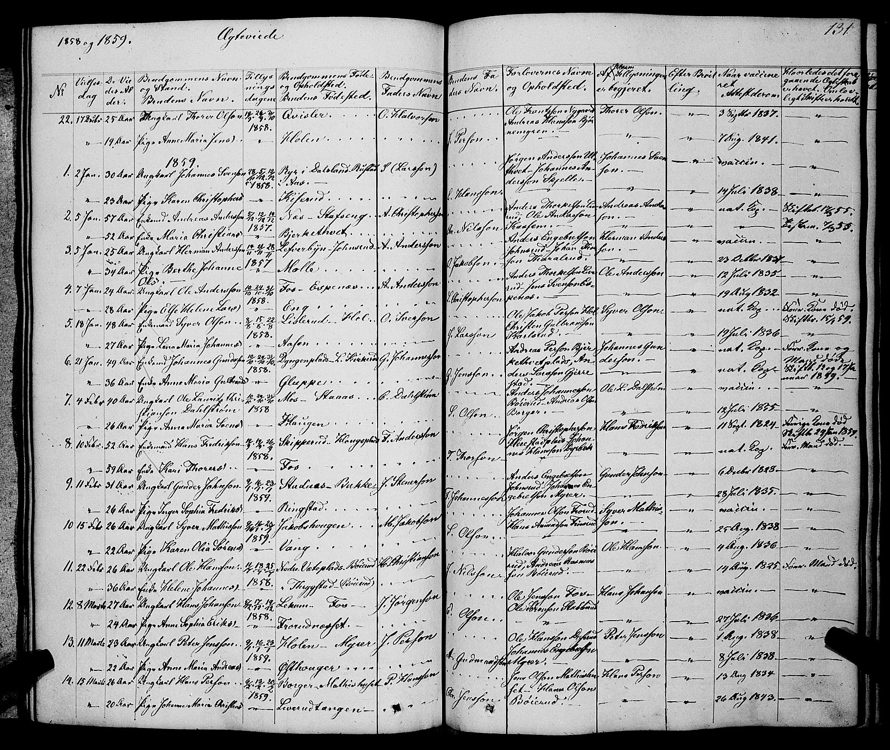 Skiptvet prestekontor Kirkebøker, AV/SAO-A-20009/F/Fa/L0006: Parish register (official) no. 6, 1839-1860, p. 131