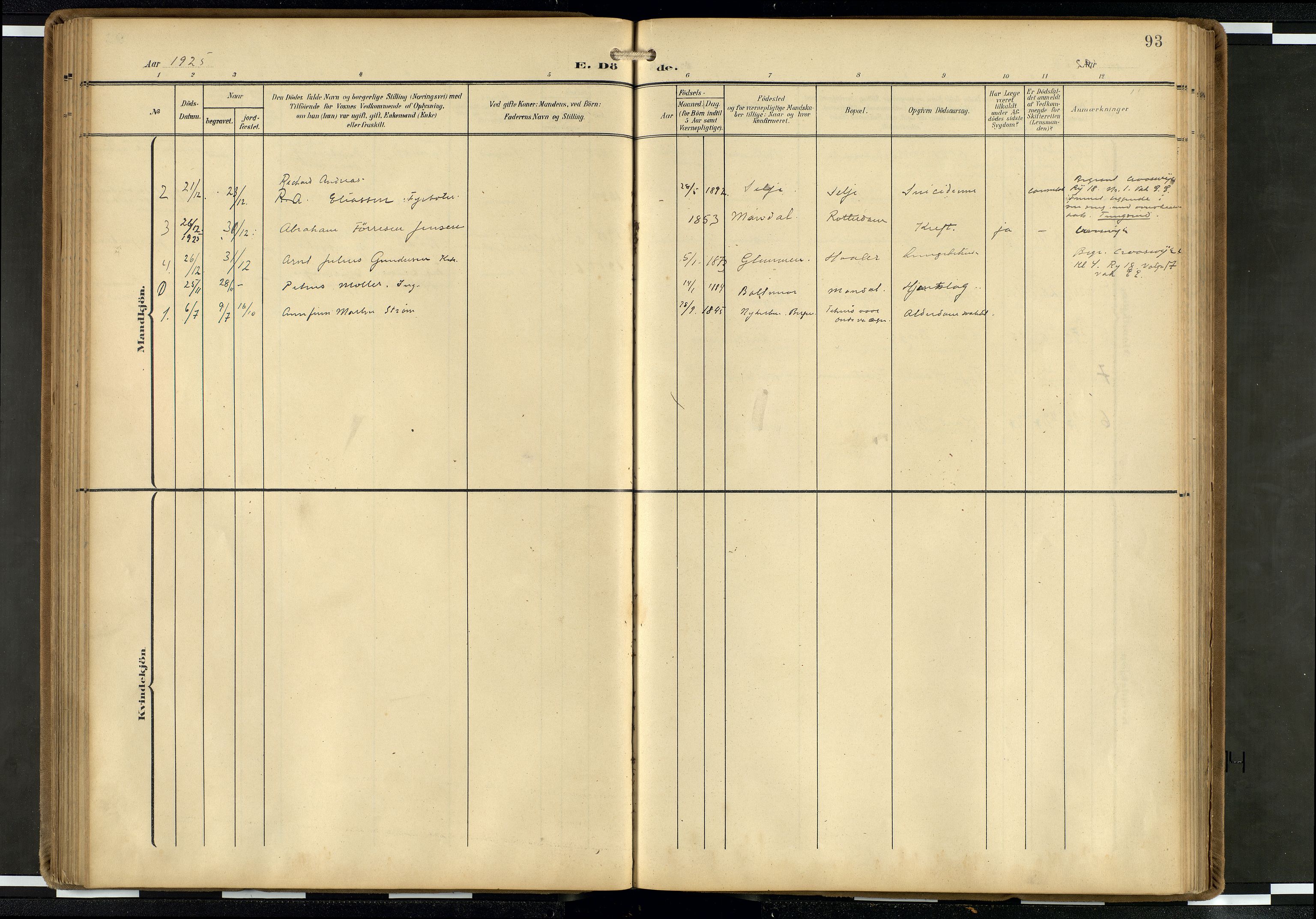 Den norske sjømannsmisjon i utlandet/Hollandske havner (Amsterdam-Rotterdam-Europort), AV/SAB-SAB/PA-0106/H/Ha/Haa/L0003: Parish register (official) no. A 3, 1908-1927, p. 92b-93a