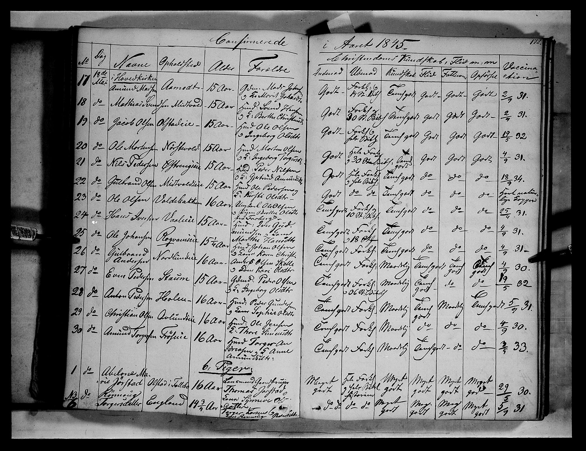 Gausdal prestekontor, SAH/PREST-090/H/Ha/Haa/L0007: Parish register (official) no. 7, 1840-1850, p. 172
