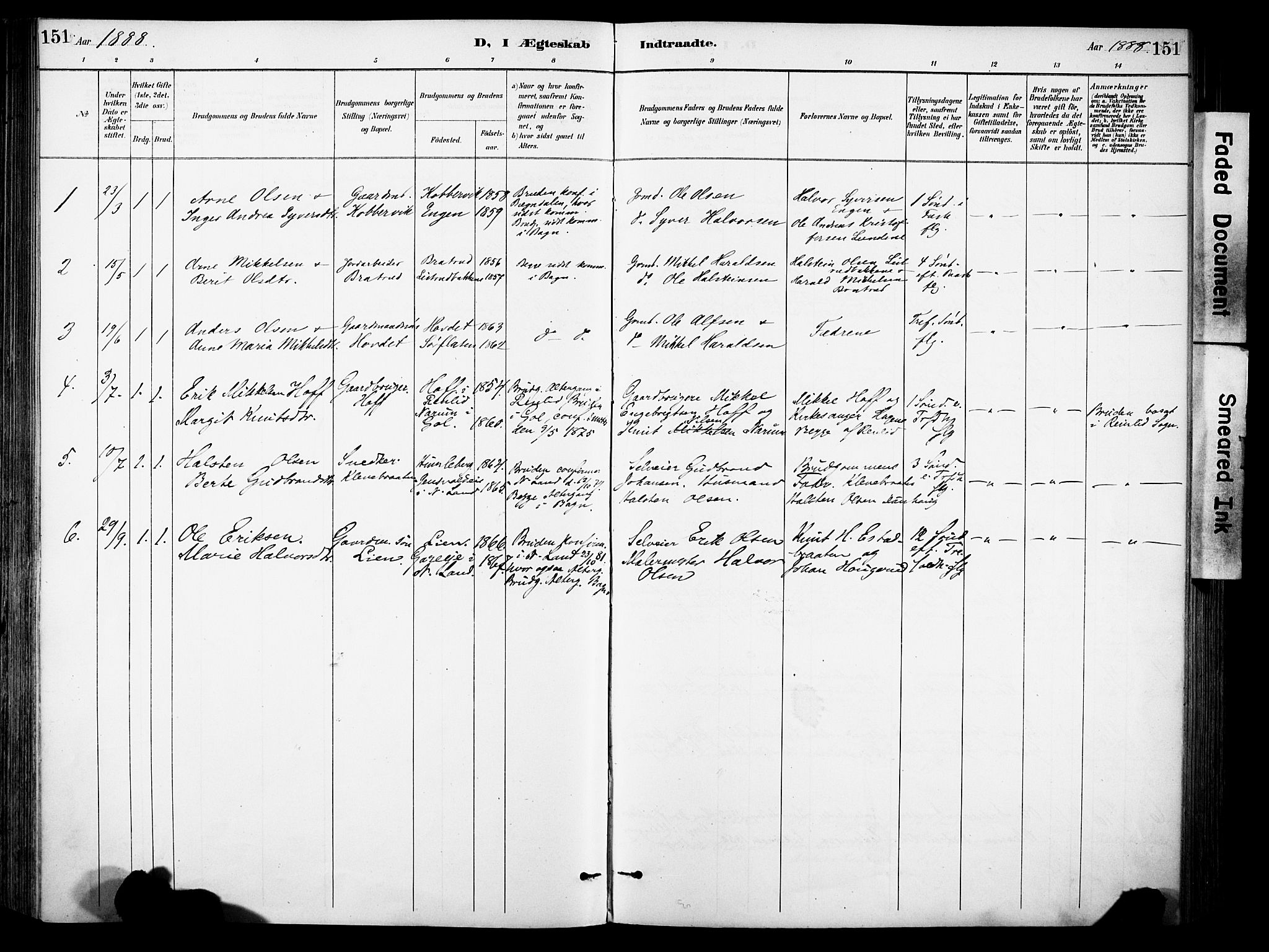 Sør-Aurdal prestekontor, SAH/PREST-128/H/Ha/Haa/L0009: Parish register (official) no. 9, 1886-1906, p. 151