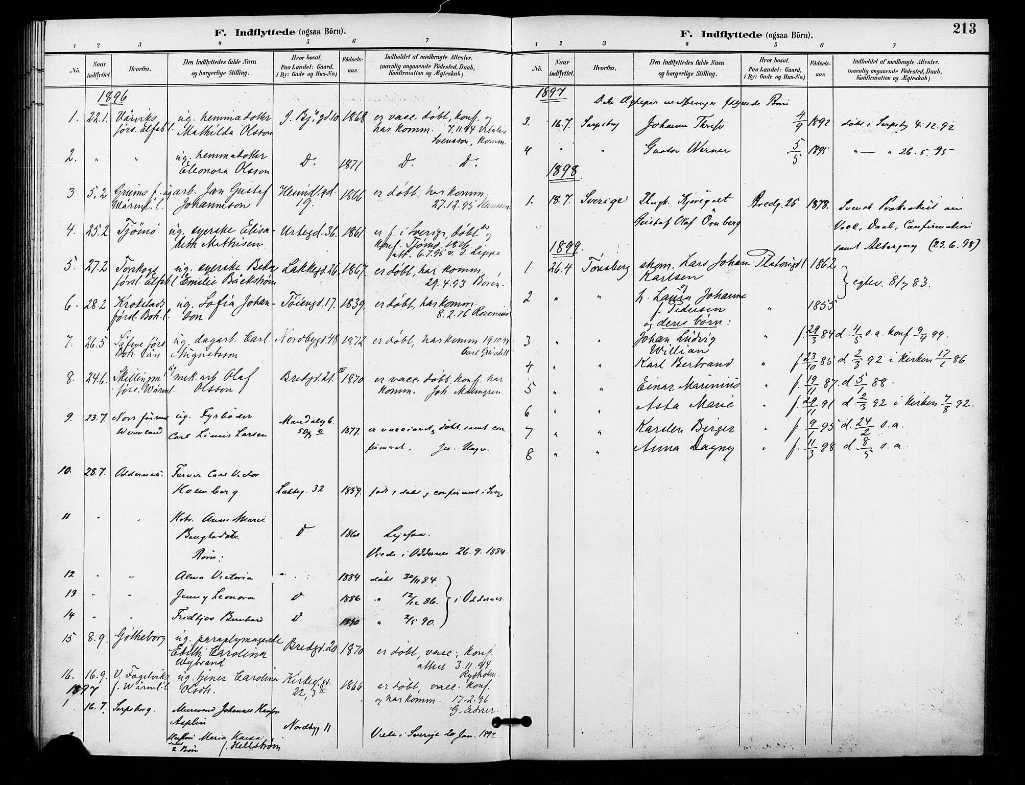 Grønland prestekontor Kirkebøker, AV/SAO-A-10848/F/Fa/L0011: Parish register (official) no. 11, 1892-1907, p. 213