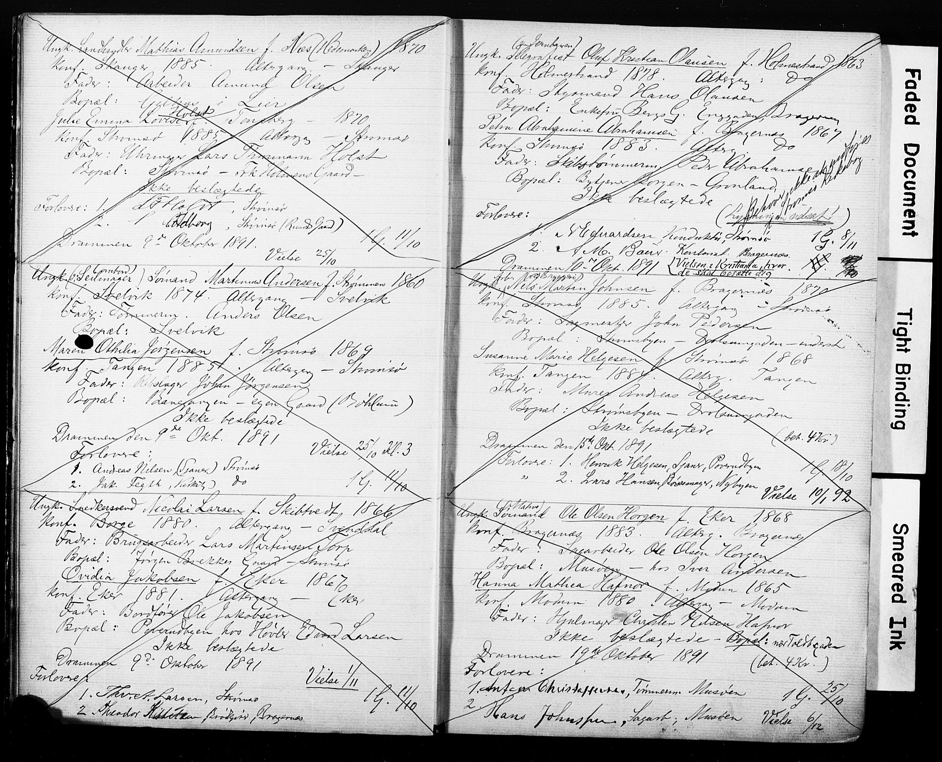 Strømsø kirkebøker, AV/SAKO-A-246/H/Ha/L0008: Banns register no. 8, 1891-1902