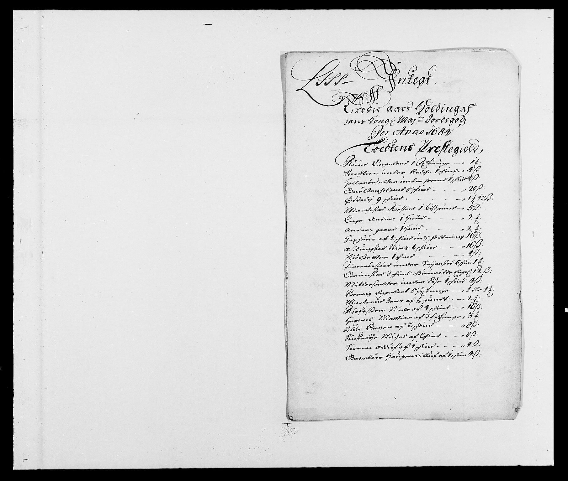 Rentekammeret inntil 1814, Reviderte regnskaper, Fogderegnskap, RA/EA-4092/R18/L1283: Fogderegnskap Hadeland, Toten og Valdres, 1684, p. 182