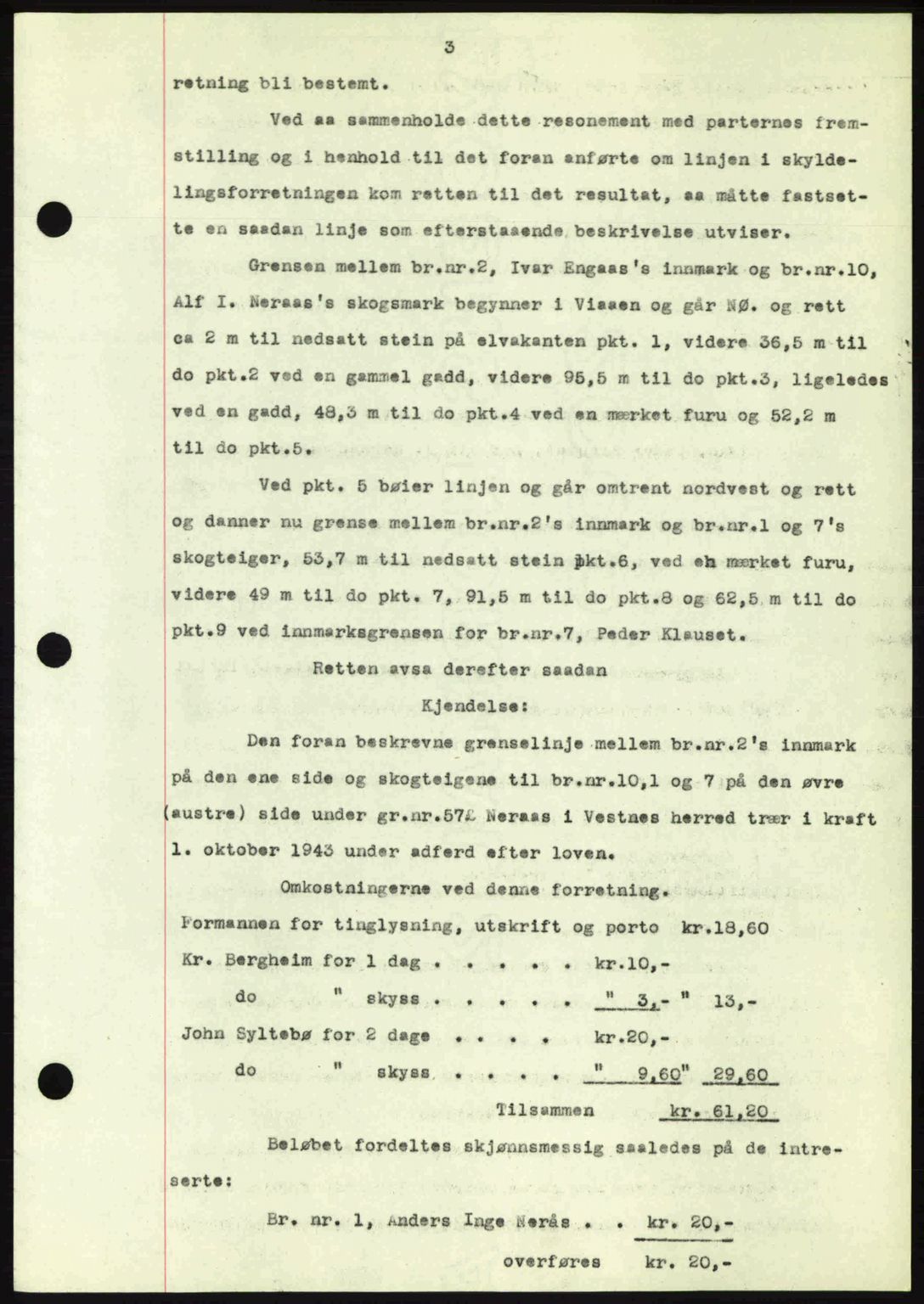 Romsdal sorenskriveri, AV/SAT-A-4149/1/2/2C: Mortgage book no. A15, 1943-1944, Diary no: : 2298/1943