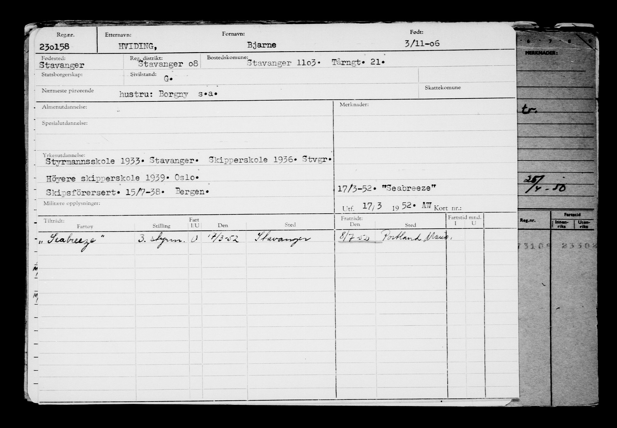 Direktoratet for sjømenn, AV/RA-S-3545/G/Gb/L0068: Hovedkort, 1906, p. 25