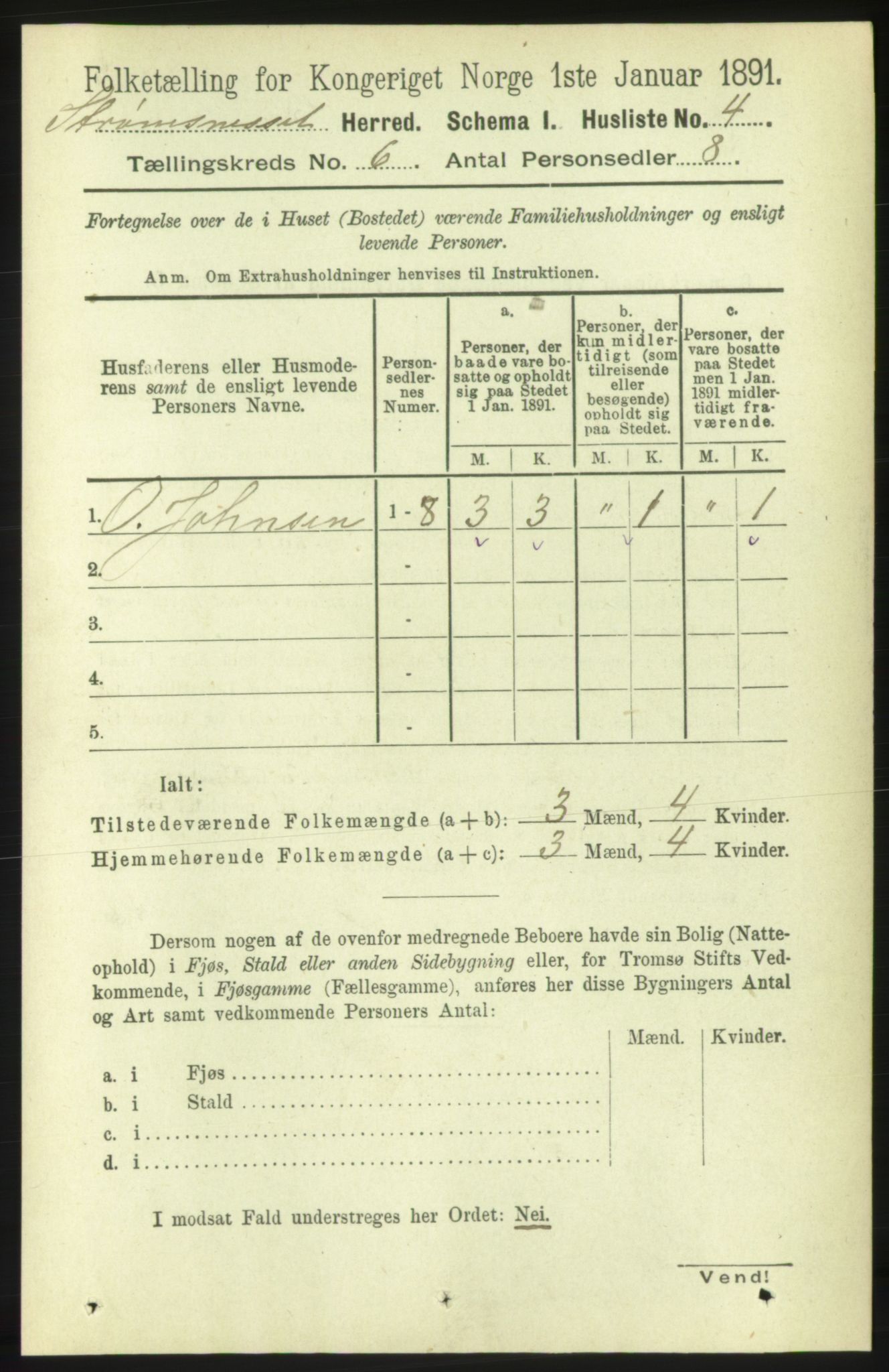 RA, 1891 census for 1559 Straumsnes, 1891, p. 1158