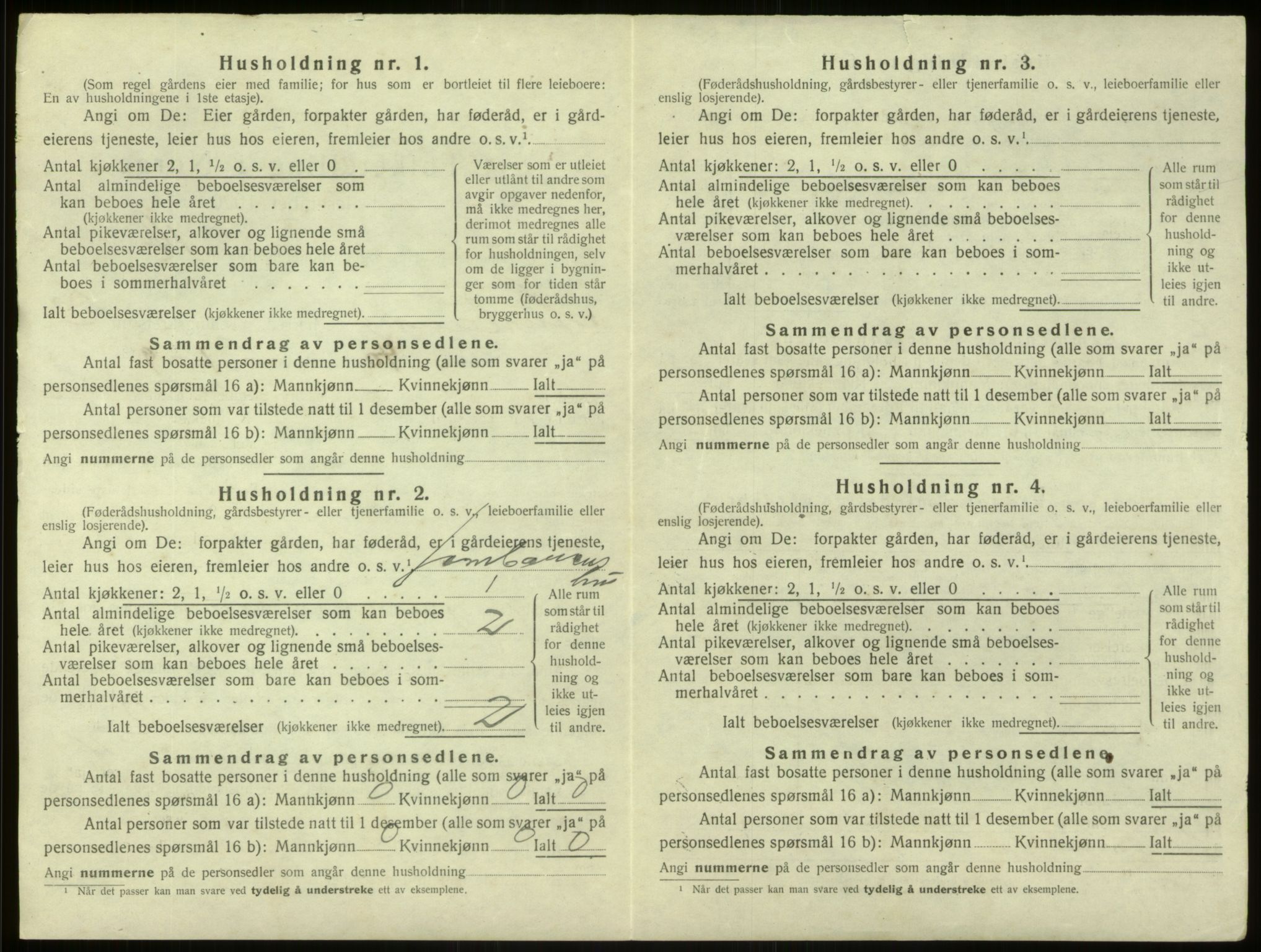 SAB, 1920 census for Aurland, 1920, p. 588