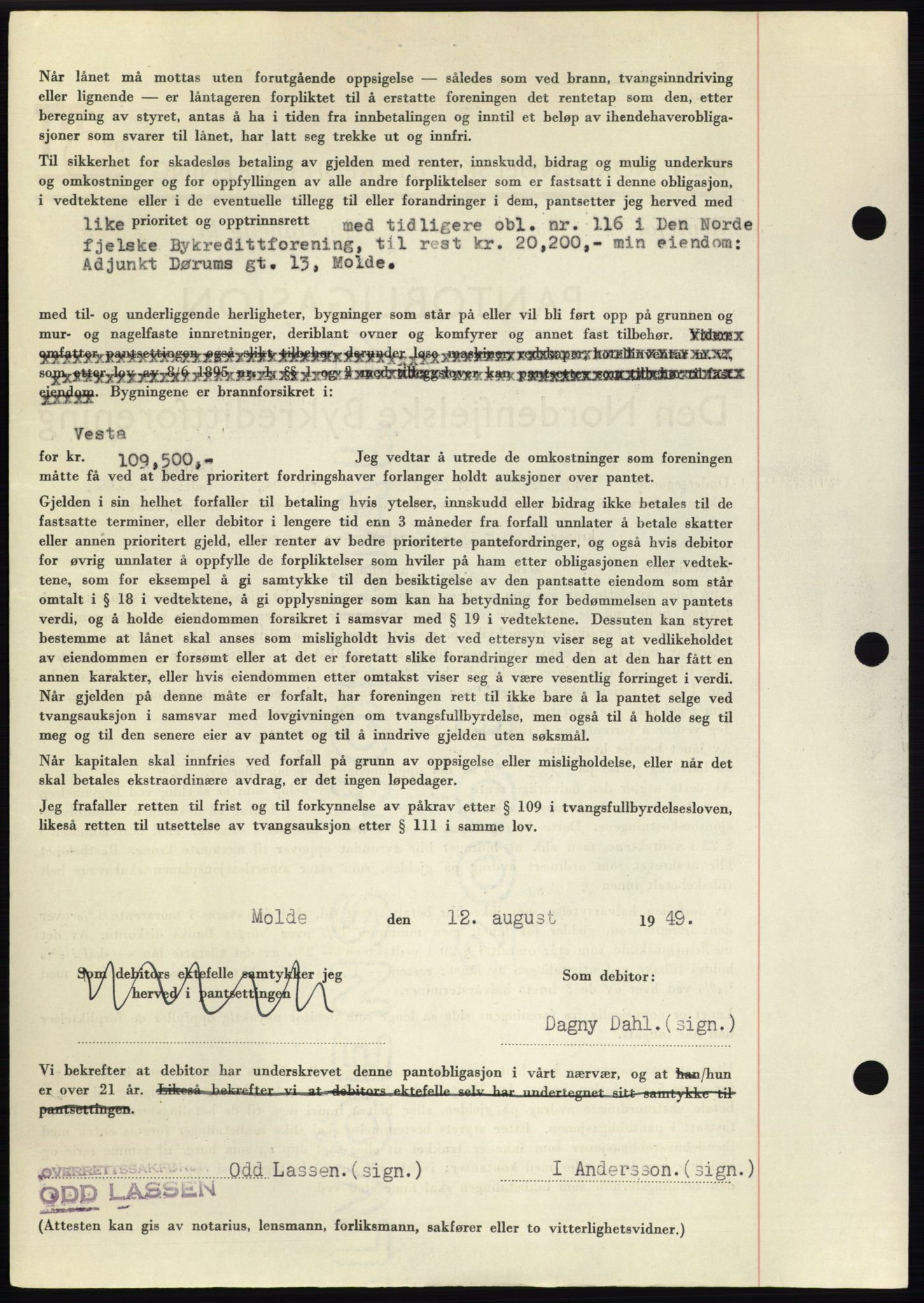 Romsdal sorenskriveri, AV/SAT-A-4149/1/2/2C: Mortgage book no. B4, 1948-1949, Diary no: : 2241/1949