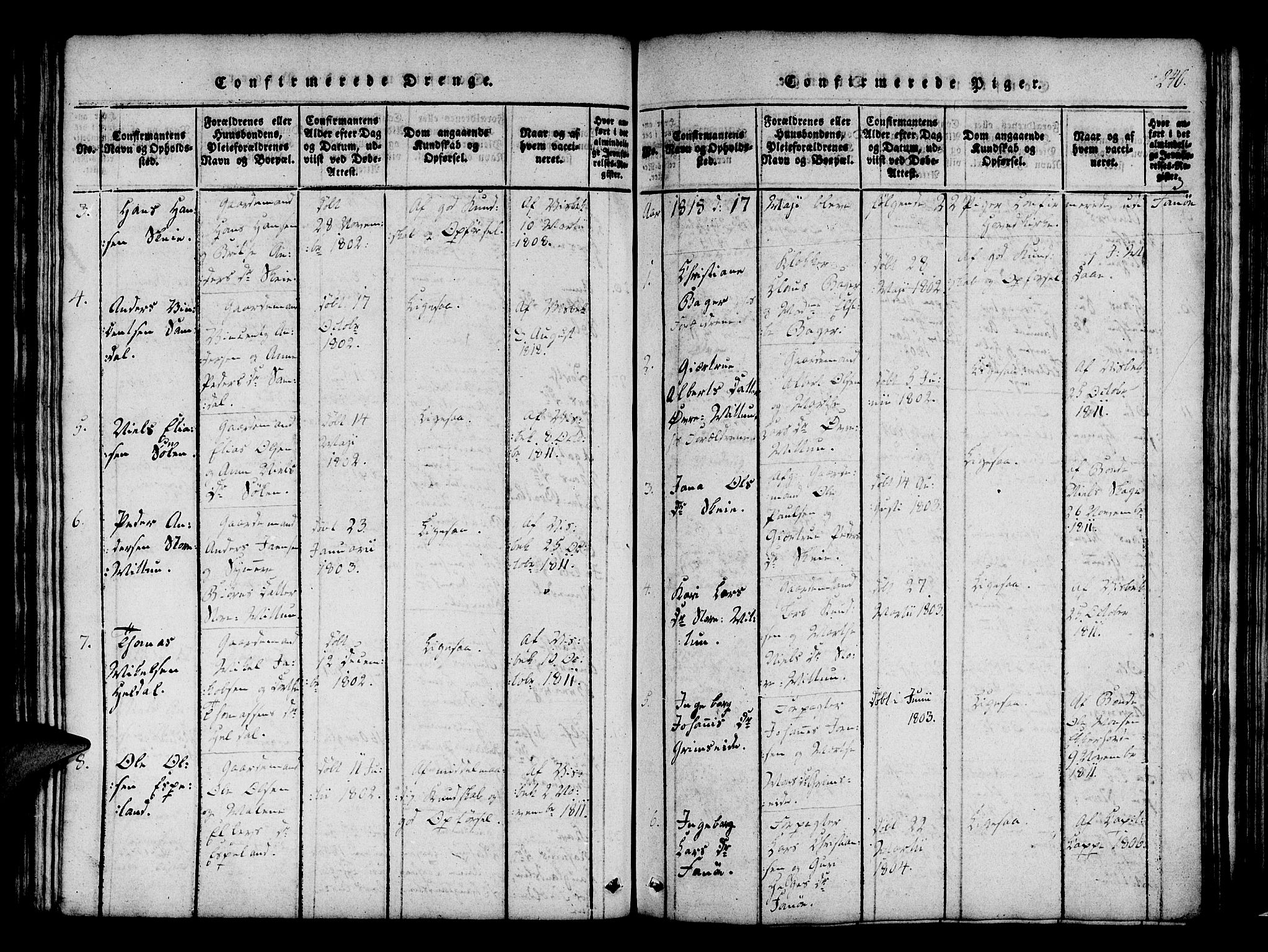 Fana Sokneprestembete, SAB/A-75101/H/Haa/Haaa/L0007: Parish register (official) no. A 7, 1816-1828, p. 240