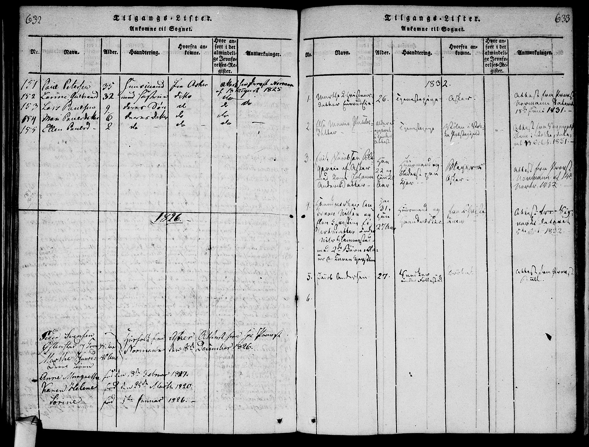 Røyken kirkebøker, SAKO/A-241/F/Fa/L0004: Parish register (official) no. 4, 1814-1832, p. 632-633