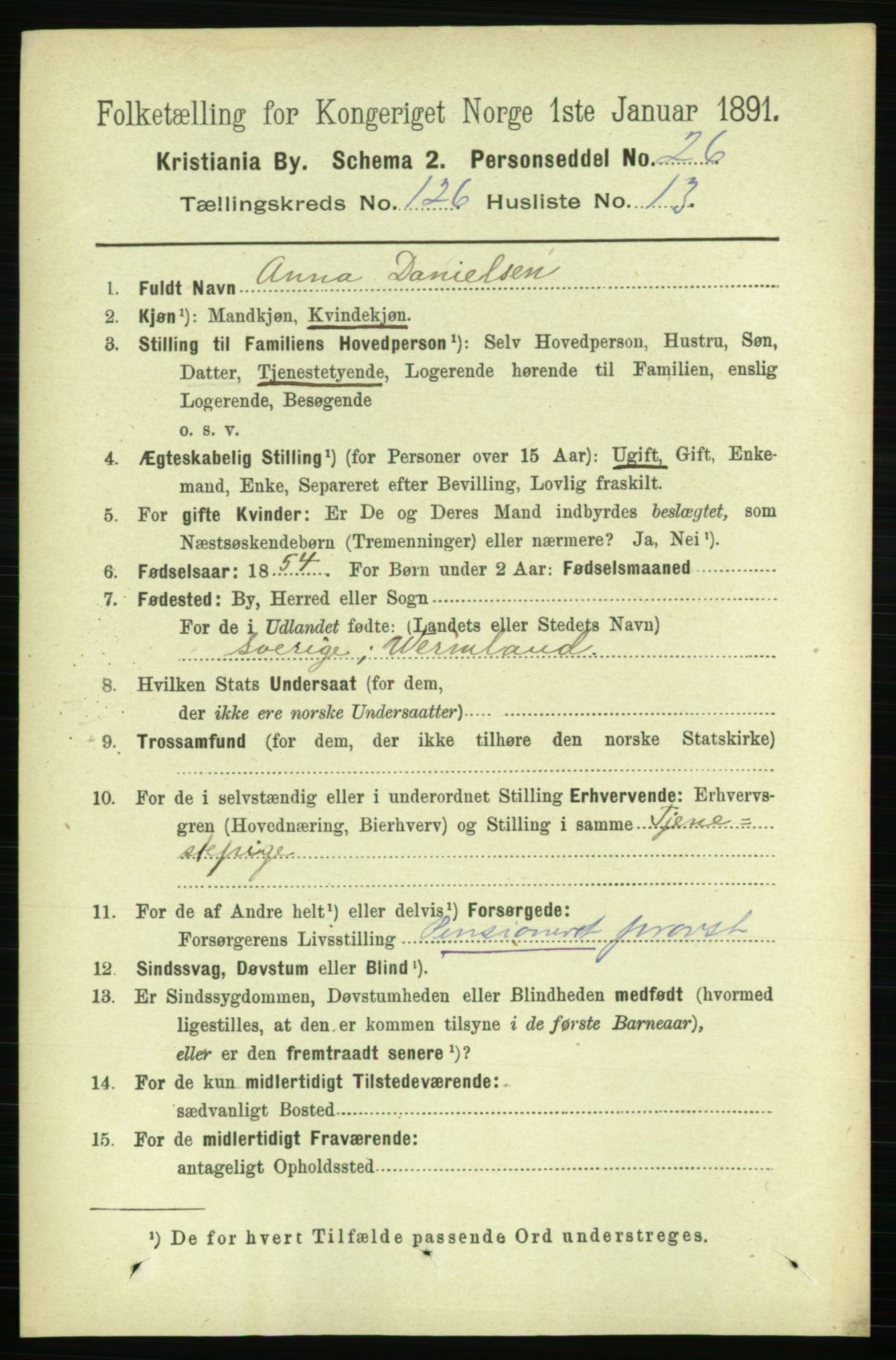 RA, 1891 census for 0301 Kristiania, 1891, p. 67604