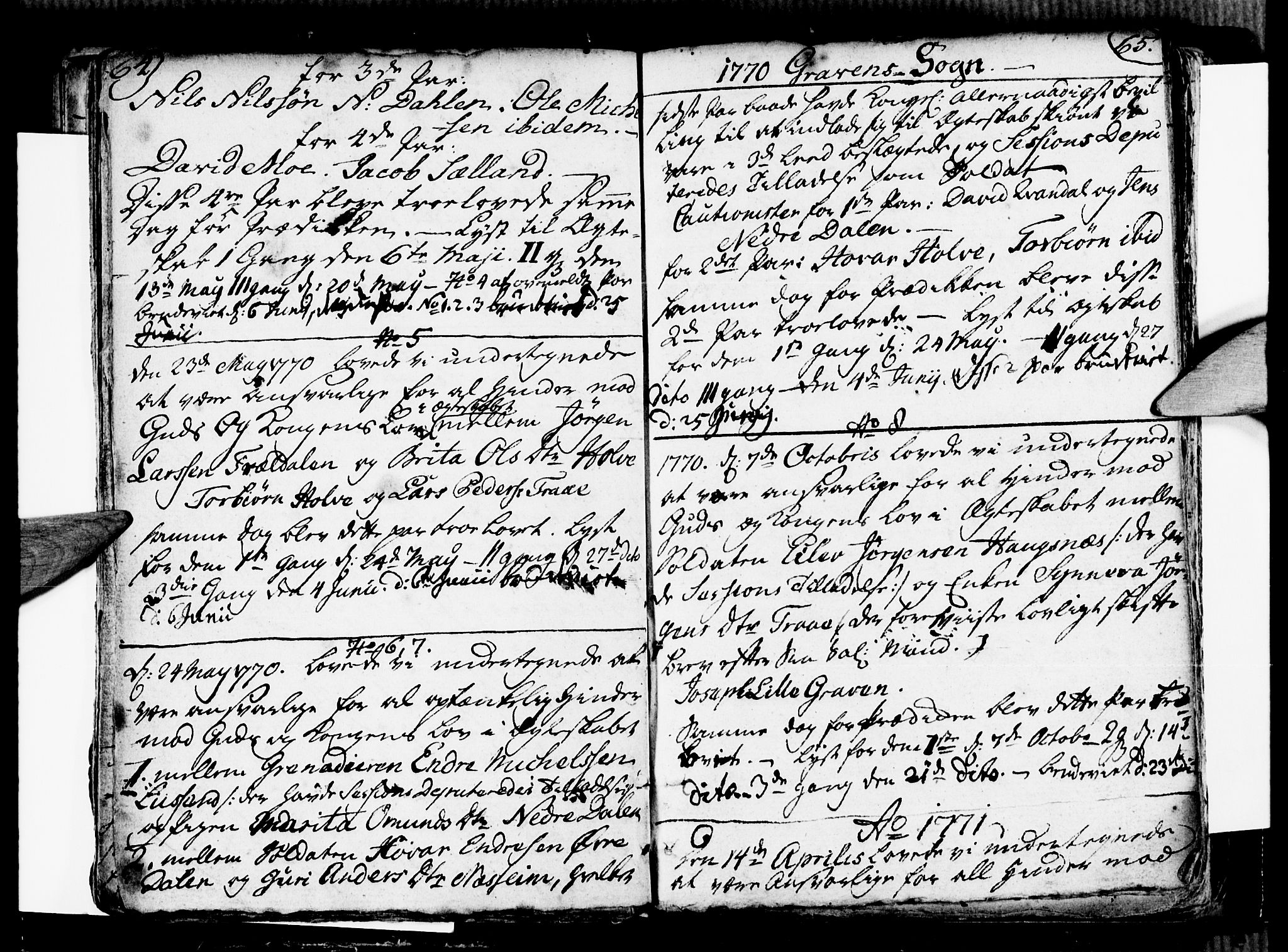 Ulvik sokneprestembete, AV/SAB-A-78801/H/Haa: Parish register (official) no. A 9, 1743-1792, p. 64-65