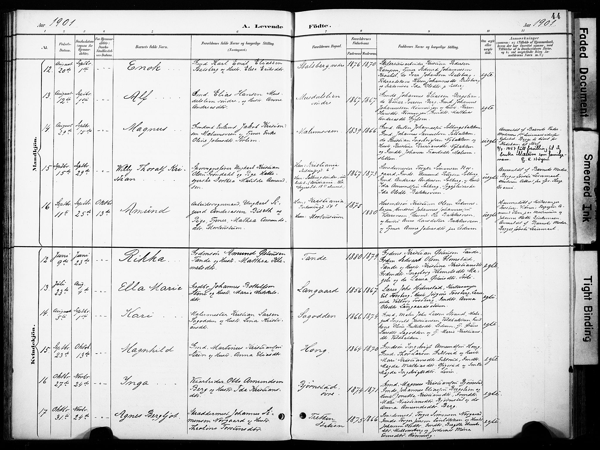 Øyer prestekontor, AV/SAH-PREST-084/H/Ha/Haa/L0011: Parish register (official) no. 11, 1894-1905, p. 44