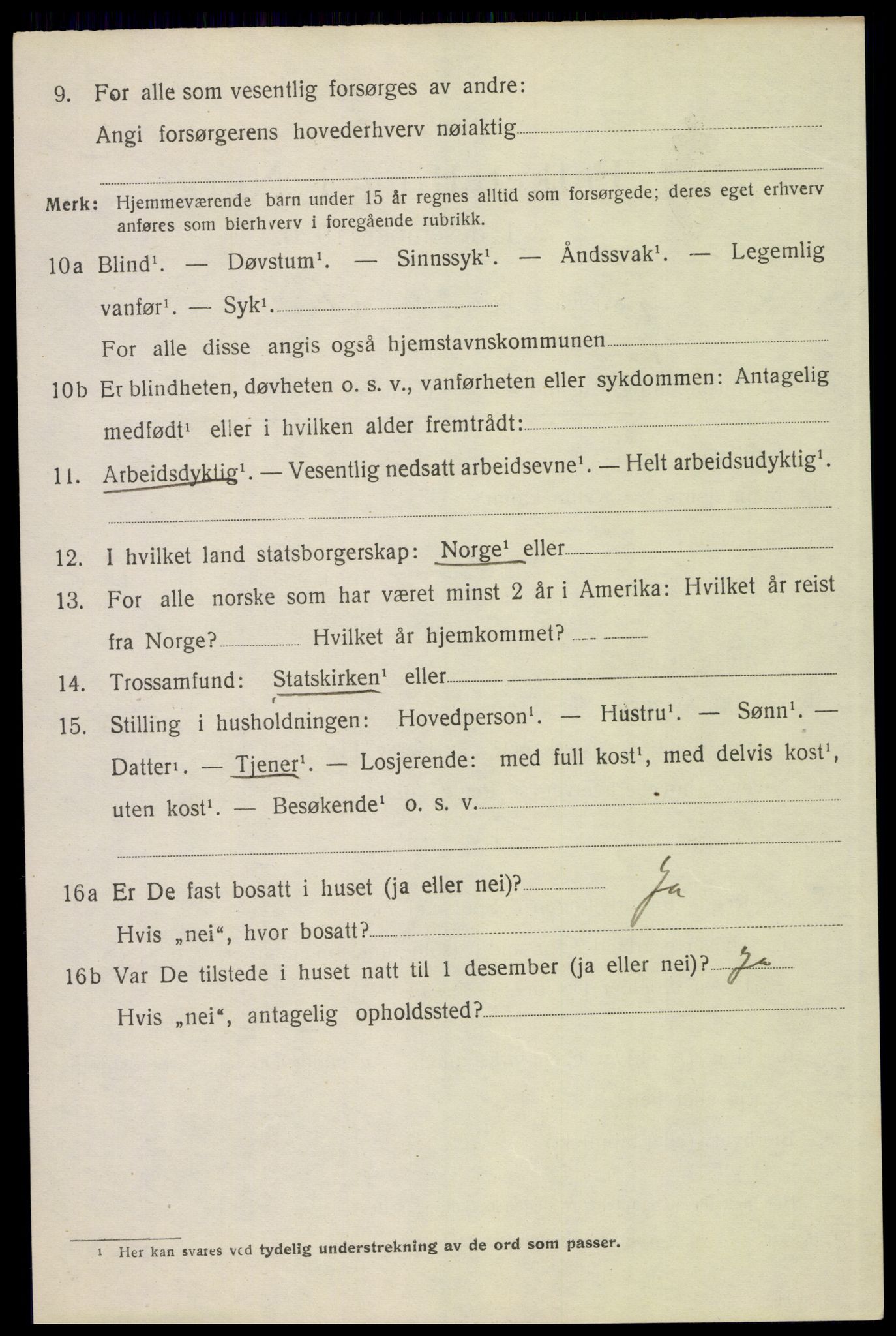 SAH, 1920 census for Elverum, 1920, p. 9743