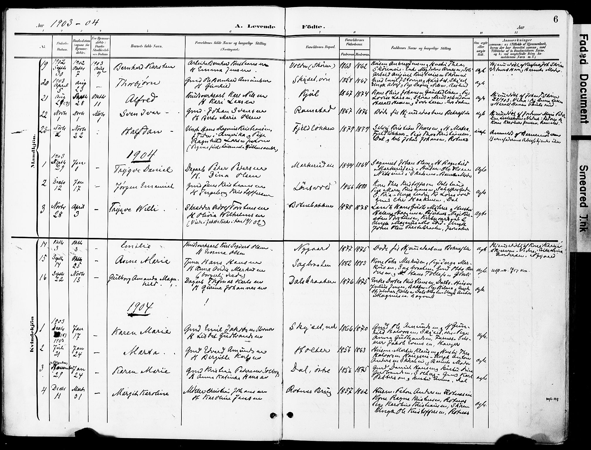 Nittedal prestekontor Kirkebøker, SAO/A-10365a/F/Fa/L0008: Parish register (official) no. I 8, 1902-1926, p. 6