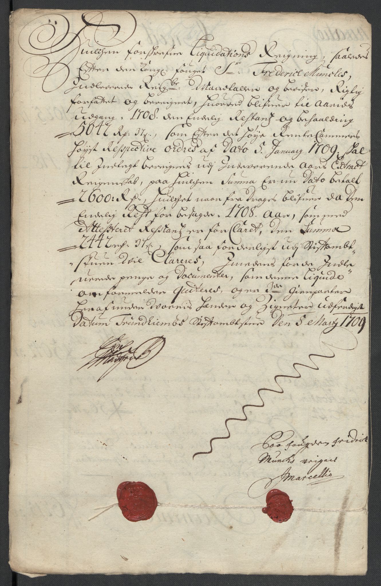 Rentekammeret inntil 1814, Reviderte regnskaper, Fogderegnskap, AV/RA-EA-4092/R56/L3743: Fogderegnskap Nordmøre, 1708, p. 15