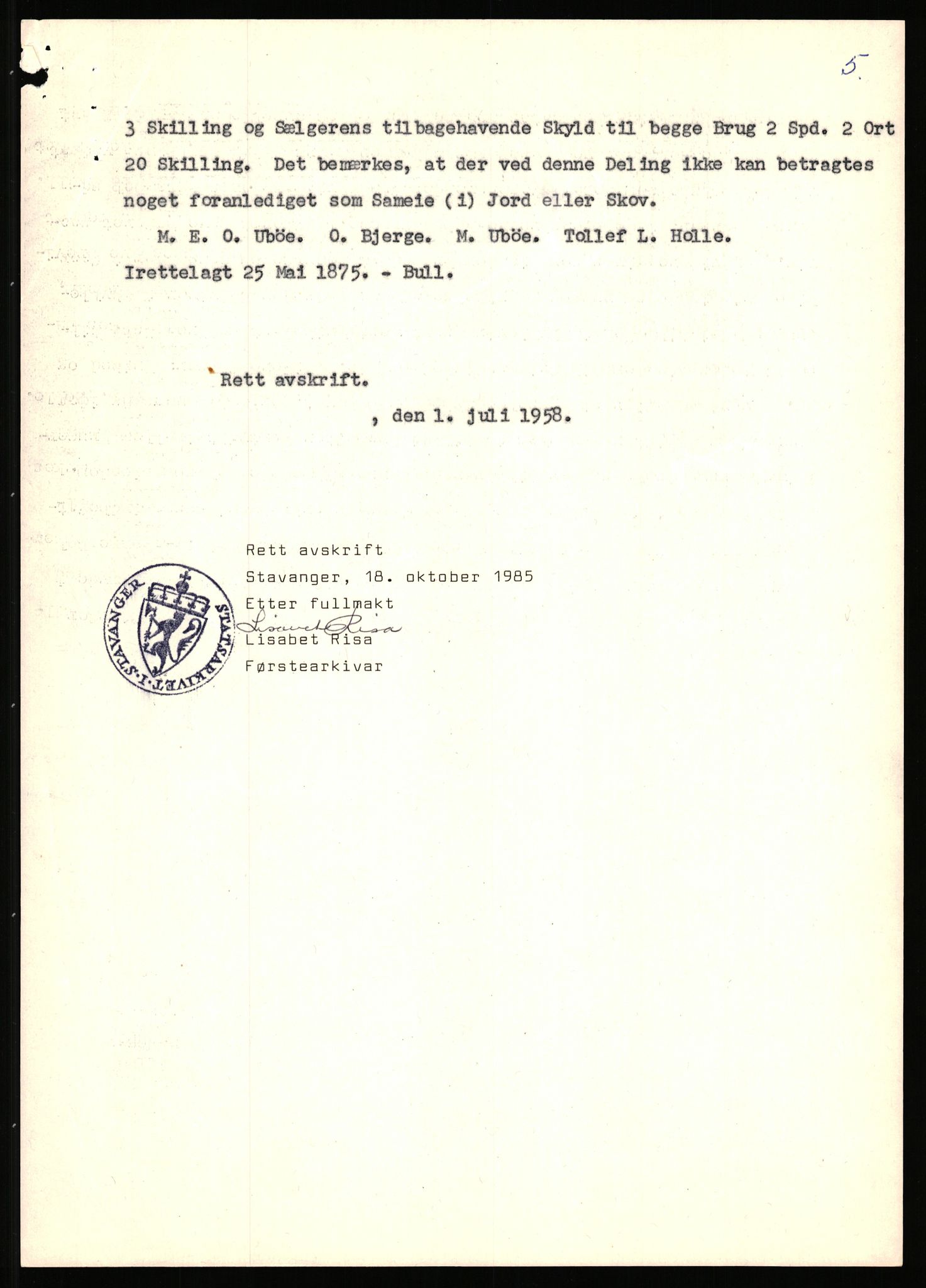 Statsarkivet i Stavanger, SAST/A-101971/03/Y/Yj/L0071: Avskrifter sortert etter gårdsnavn: Røden lille - Røvær, 1750-1930, p. 423