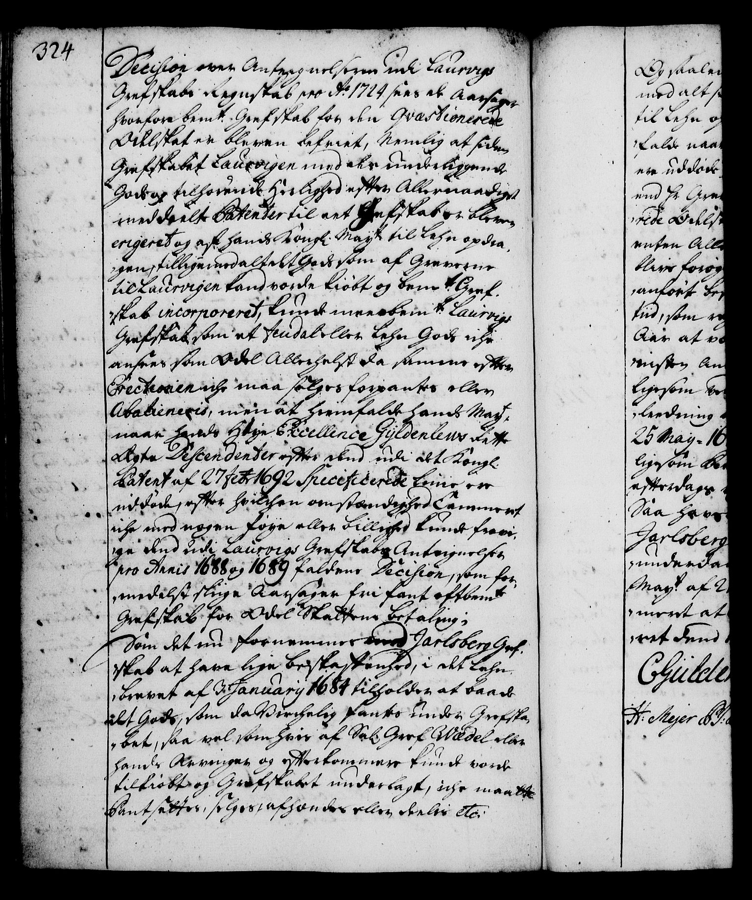 Rentekammeret, Kammerkanselliet, RA/EA-3111/G/Gg/Gga/L0002: Norsk ekspedisjonsprotokoll med register (merket RK 53.2), 1723-1727, p. 324