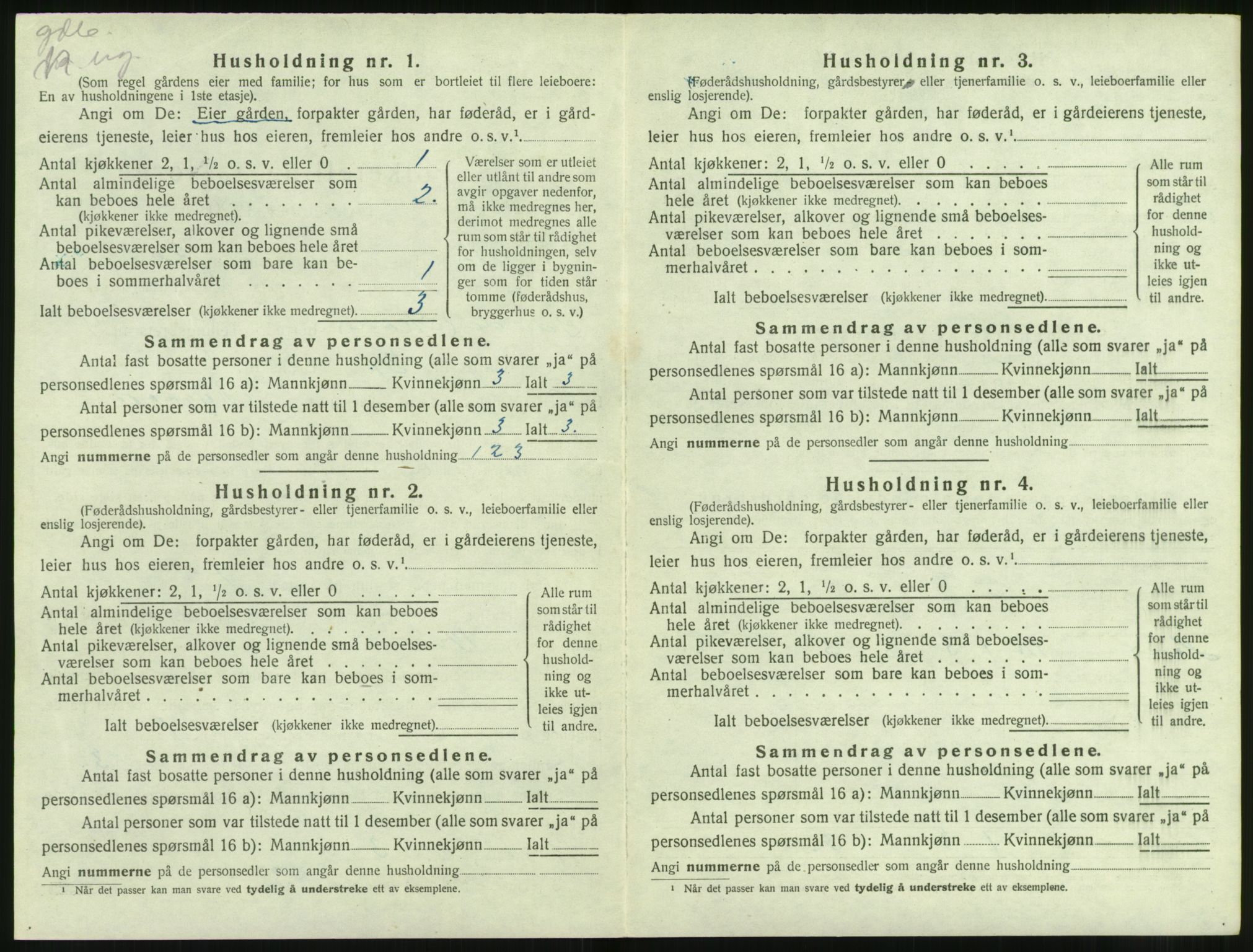 SAT, 1920 census for Sande (MR), 1920, p. 399