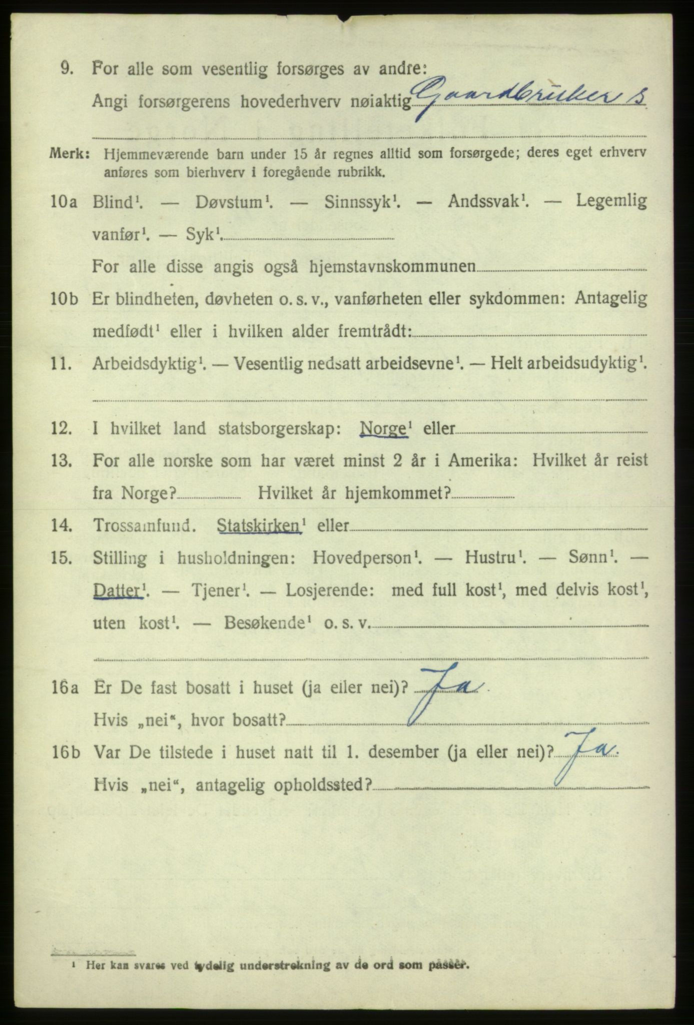 SAB, 1920 census for Ølen, 1920, p. 900