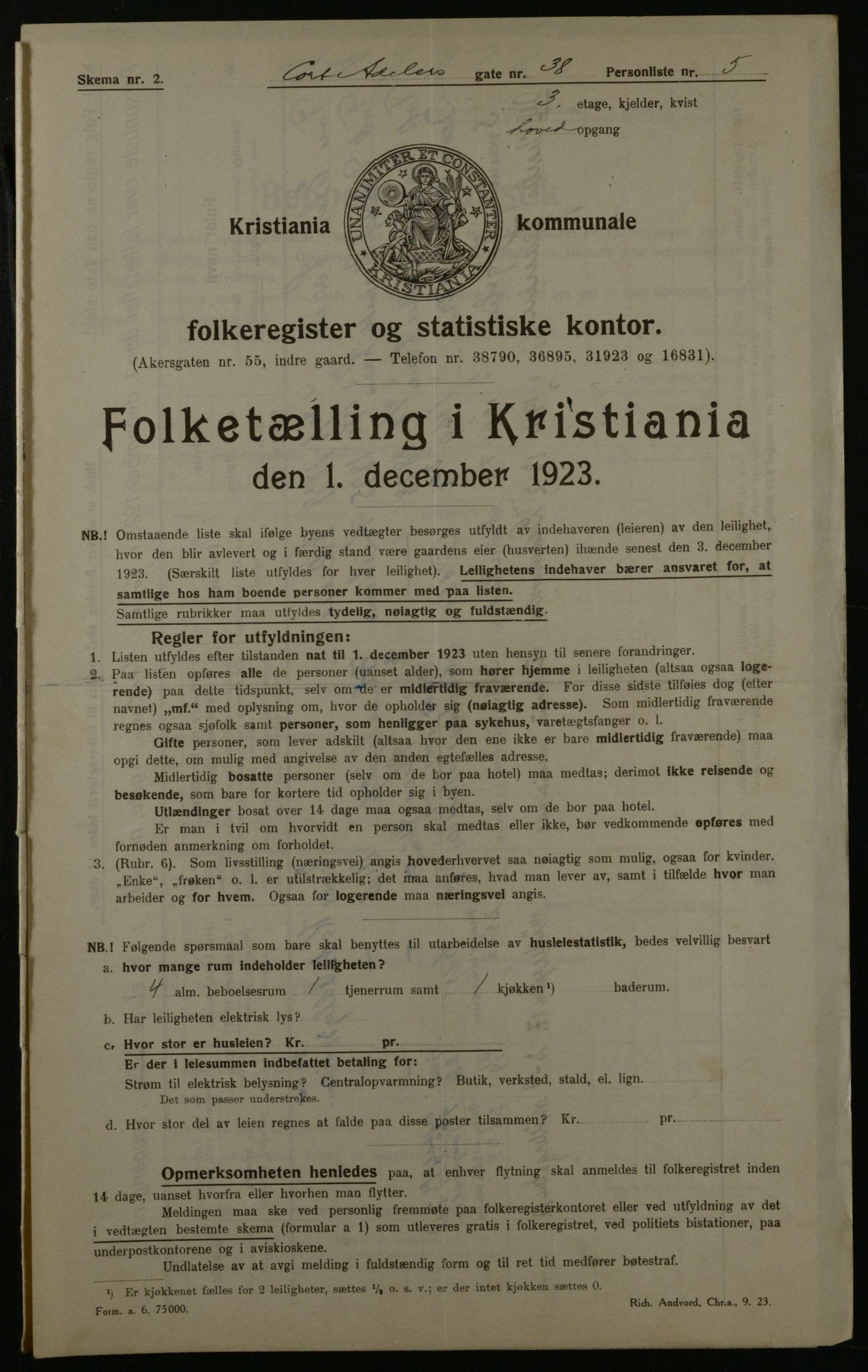 OBA, Municipal Census 1923 for Kristiania, 1923, p. 15840