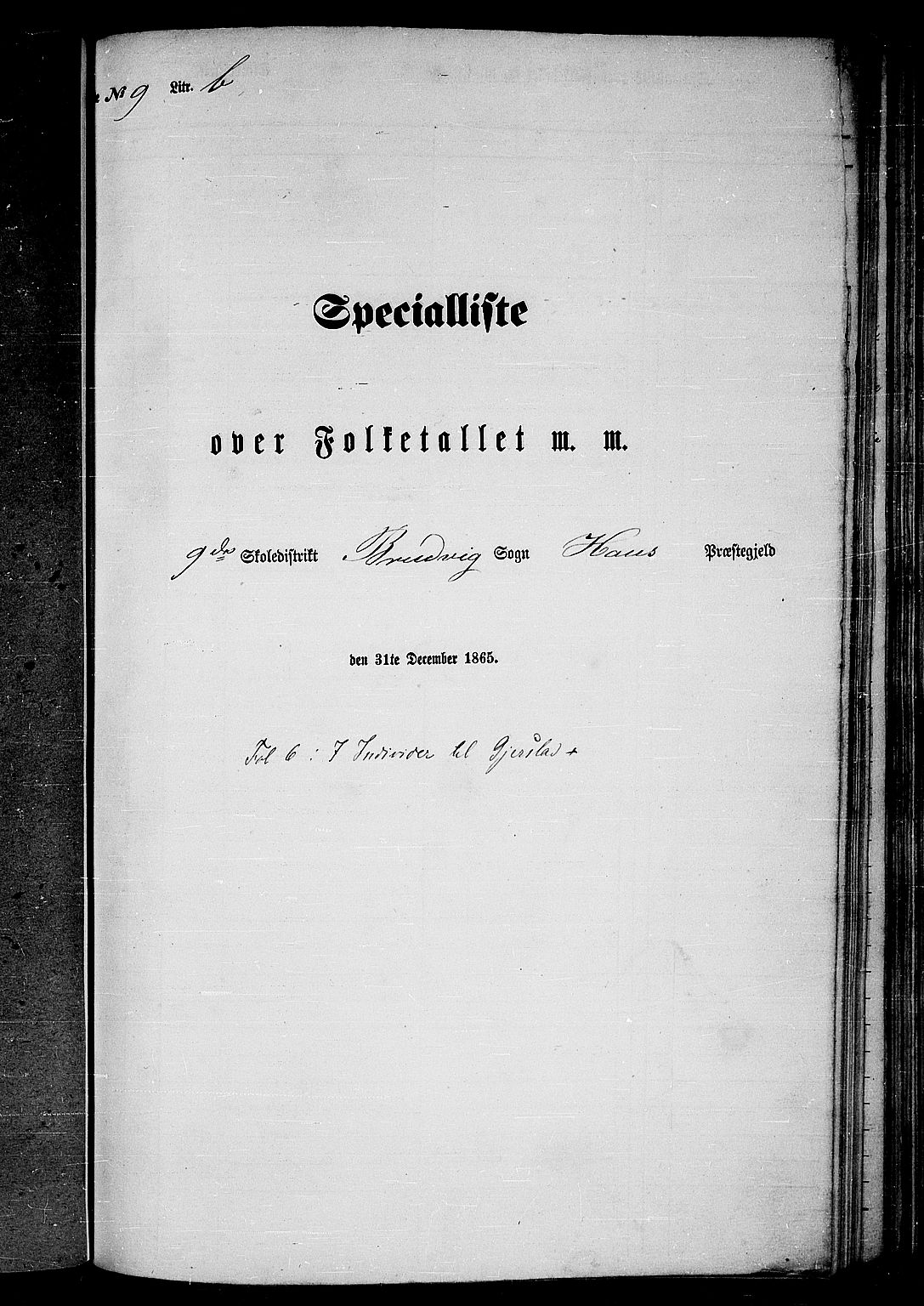 RA, 1865 census for Haus, 1865, p. 180