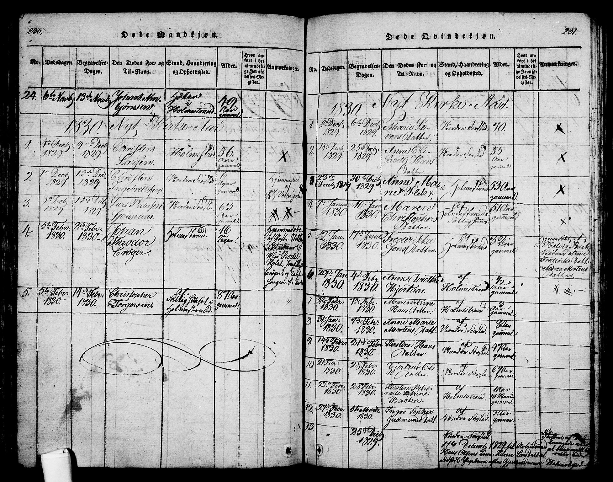 Holmestrand kirkebøker, SAKO/A-346/G/Ga/L0001: Parish register (copy) no. 1, 1814-1848, p. 230-231