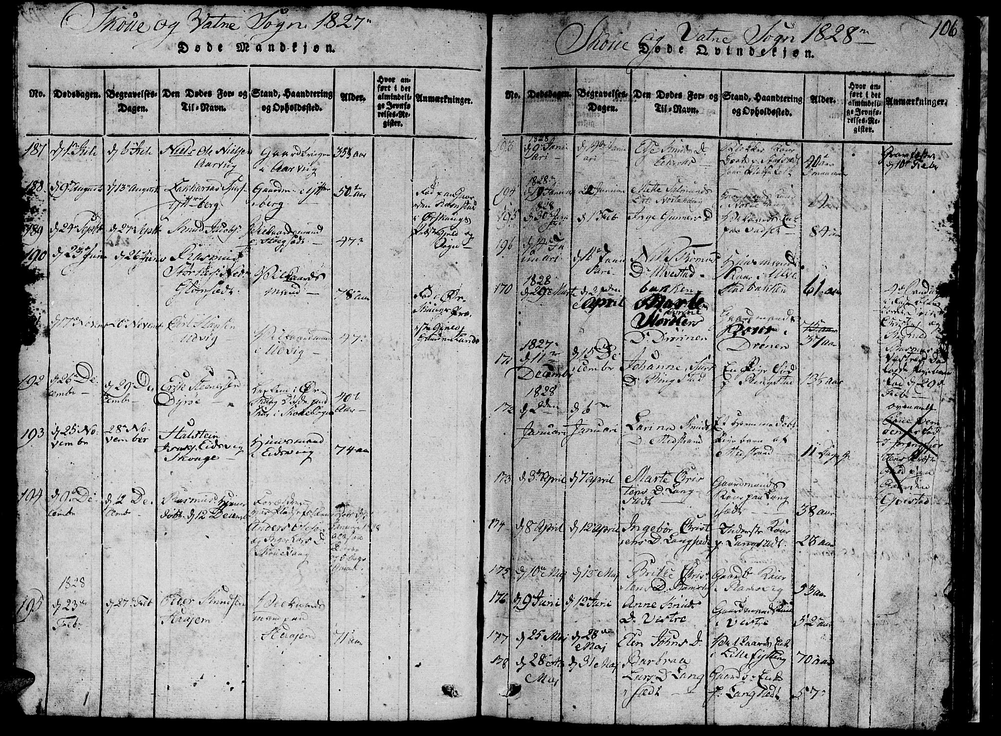 Ministerialprotokoller, klokkerbøker og fødselsregistre - Møre og Romsdal, AV/SAT-A-1454/524/L0360: Parish register (copy) no. 524C01, 1816-1830, p. 106