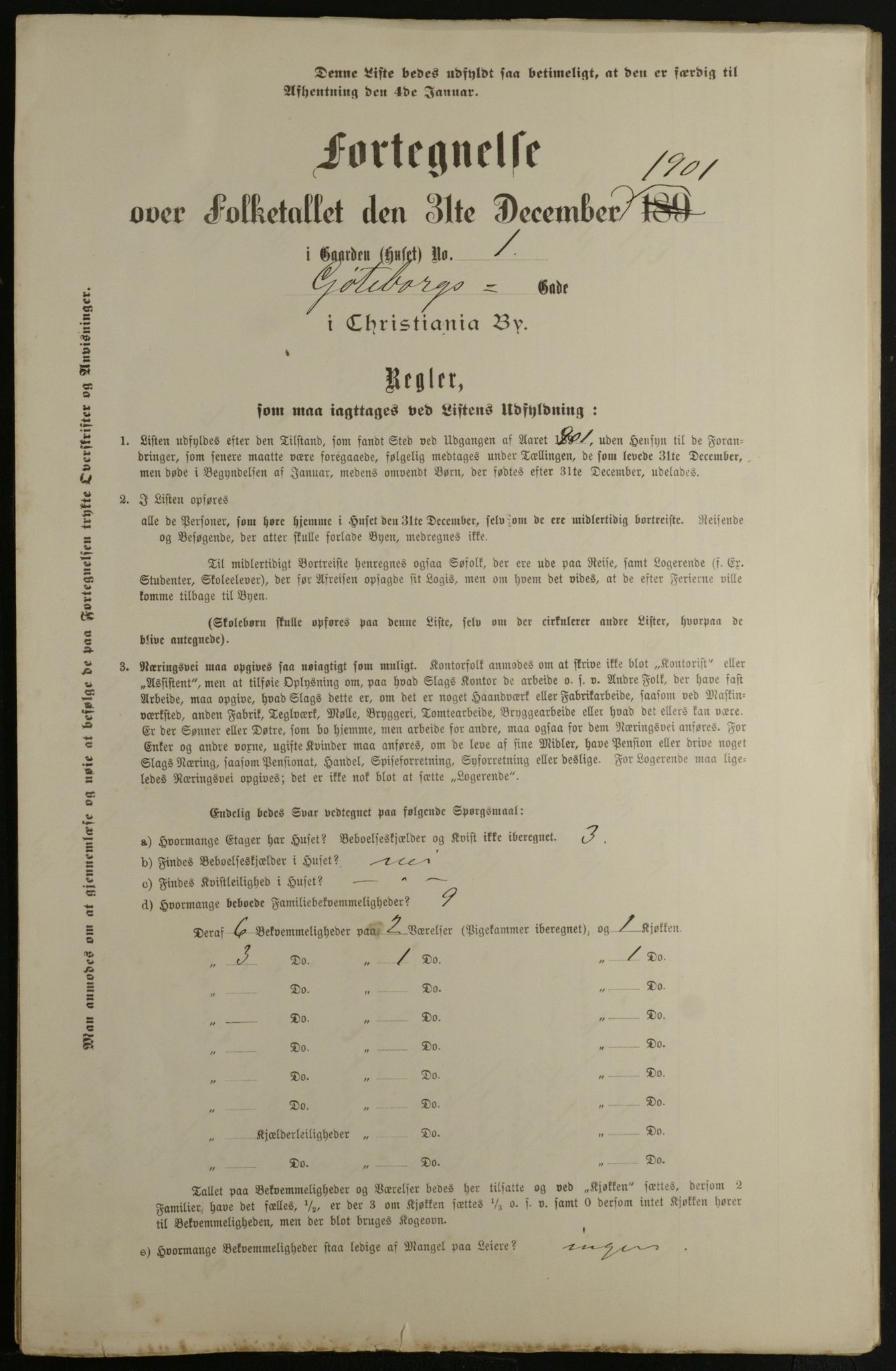 OBA, Municipal Census 1901 for Kristiania, 1901, p. 5307