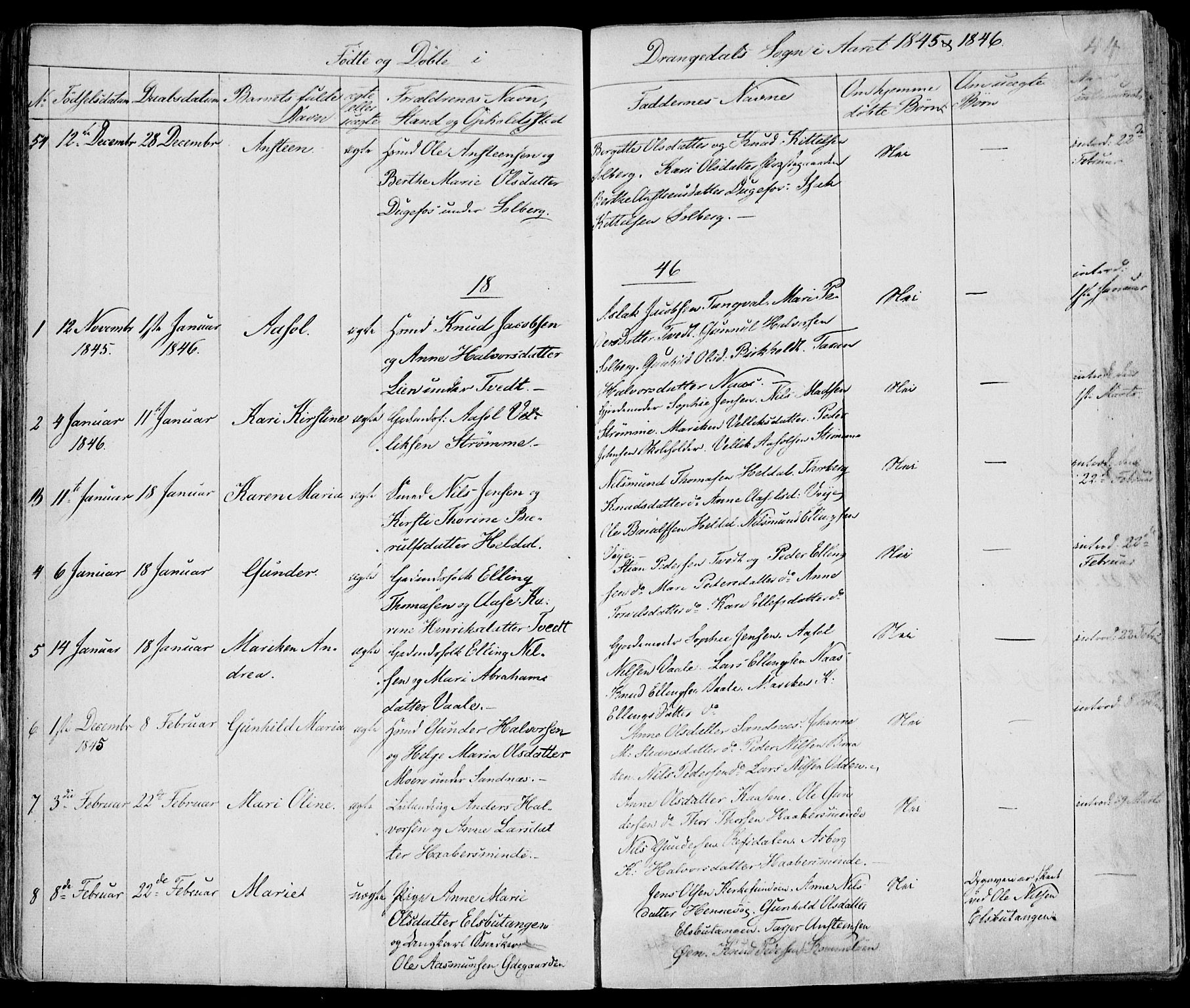 Drangedal kirkebøker, SAKO/A-258/F/Fa/L0007a: Parish register (official) no. 7a, 1837-1856, p. 44