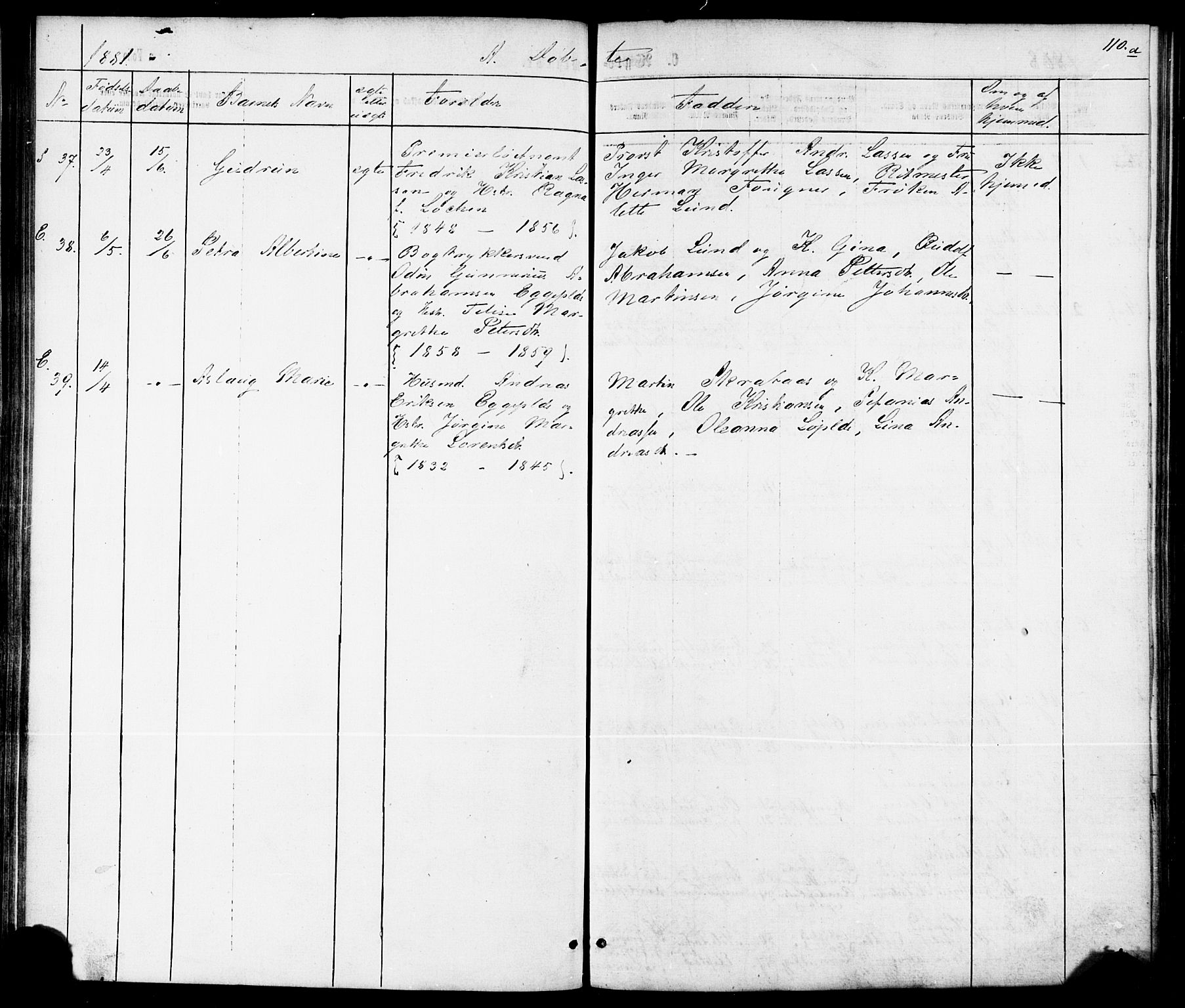 Ministerialprotokoller, klokkerbøker og fødselsregistre - Nord-Trøndelag, SAT/A-1458/739/L0370: Parish register (official) no. 739A02, 1868-1881, p. 110