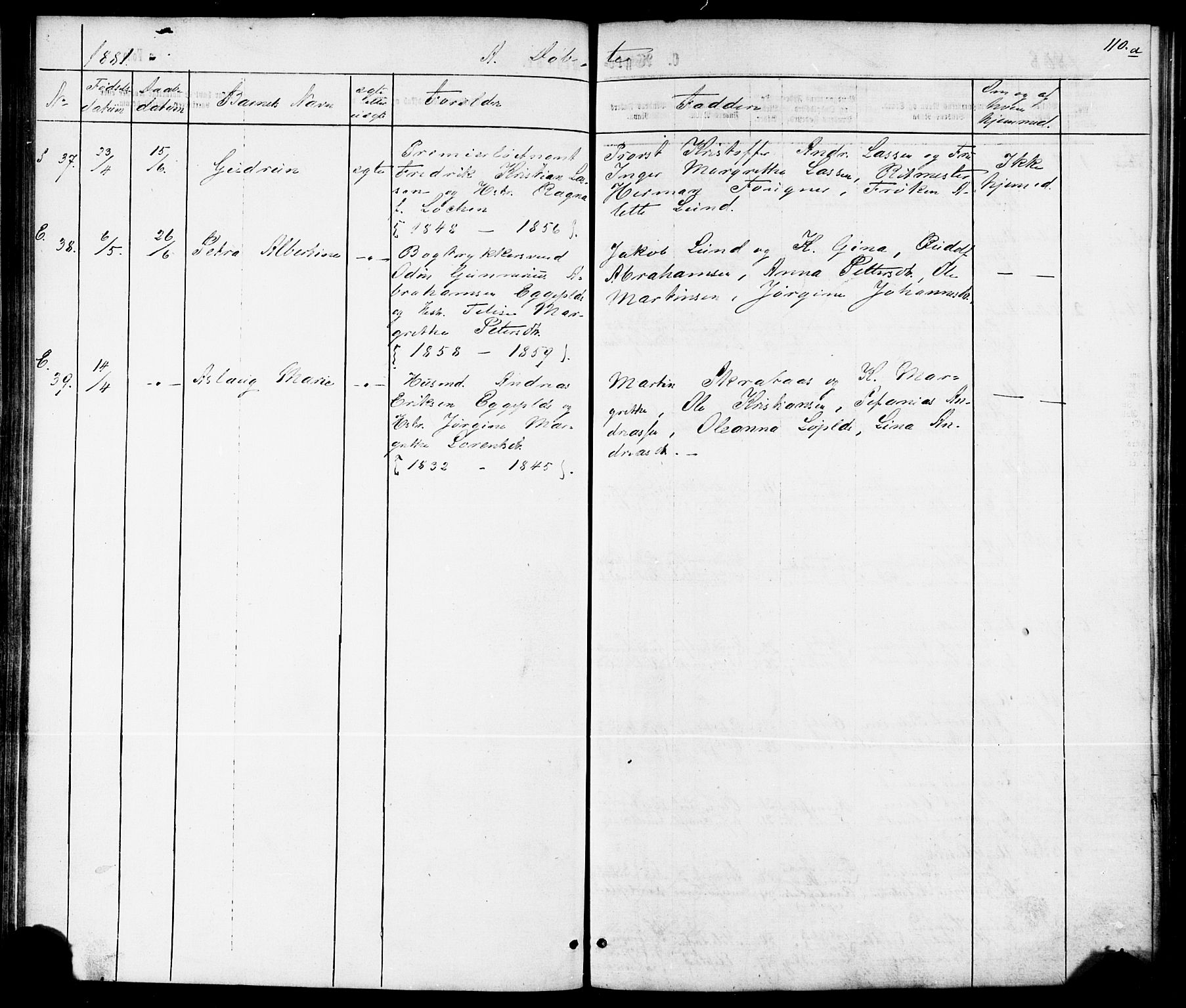 Ministerialprotokoller, klokkerbøker og fødselsregistre - Nord-Trøndelag, AV/SAT-A-1458/739/L0370: Parish register (official) no. 739A02, 1868-1881, p. 110