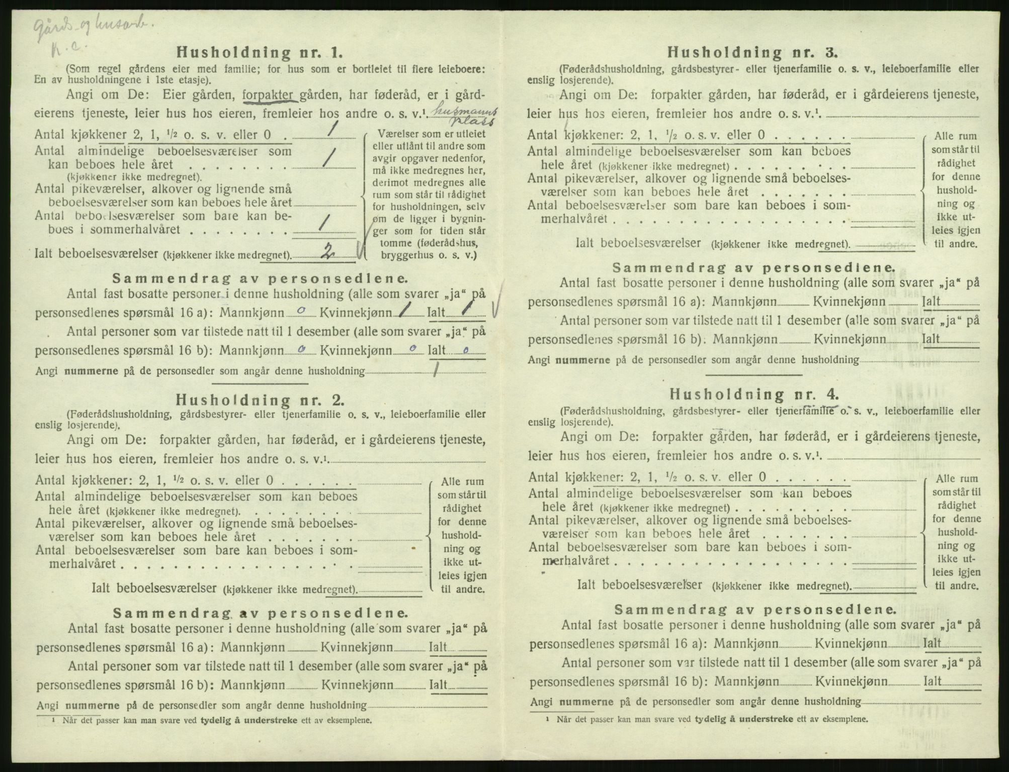 SAK, 1920 census for Gyland, 1920, p. 55