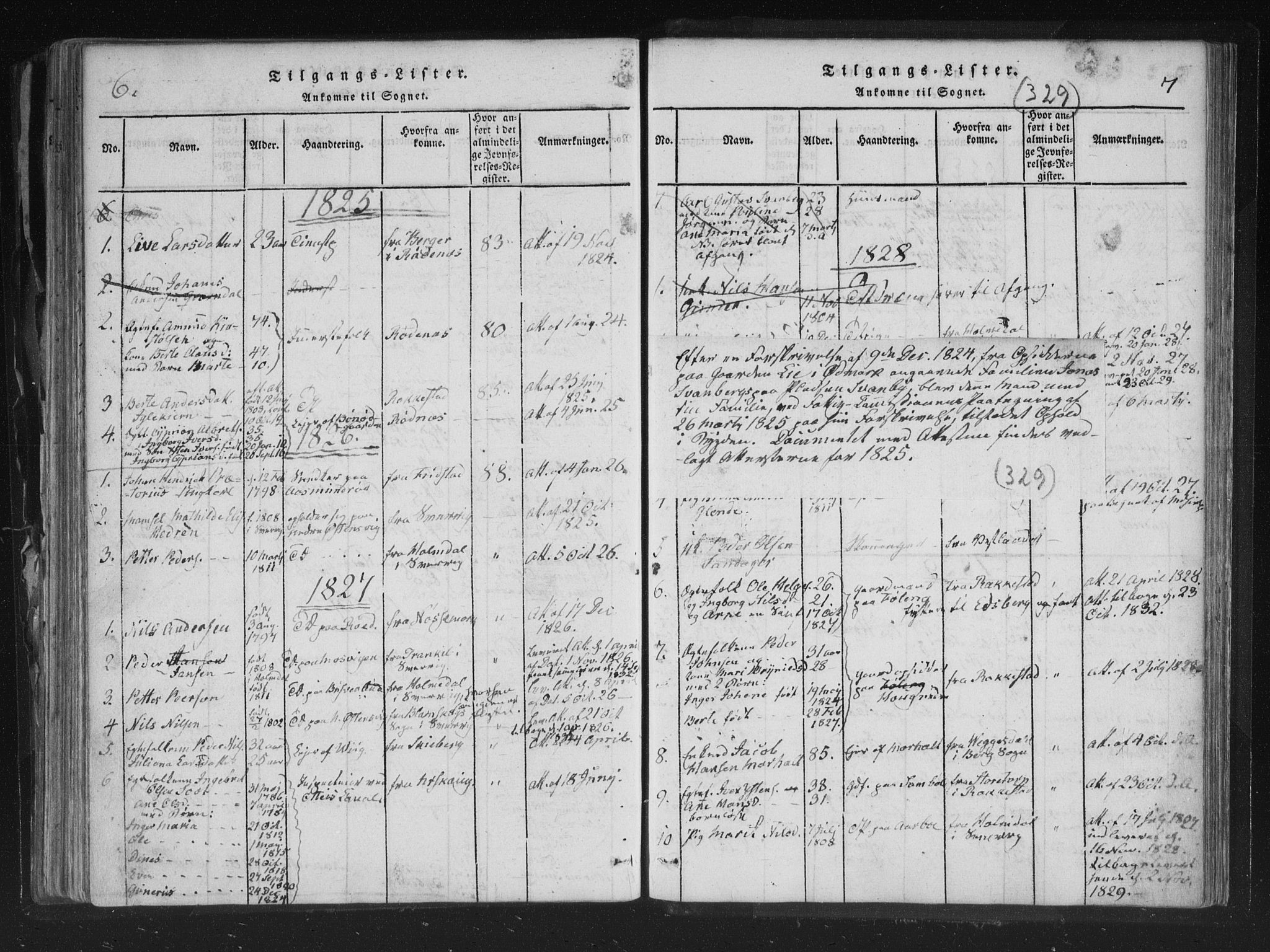 Aremark prestekontor Kirkebøker, AV/SAO-A-10899/F/Fc/L0001: Parish register (official) no. III 1, 1814-1834, p. 6-7