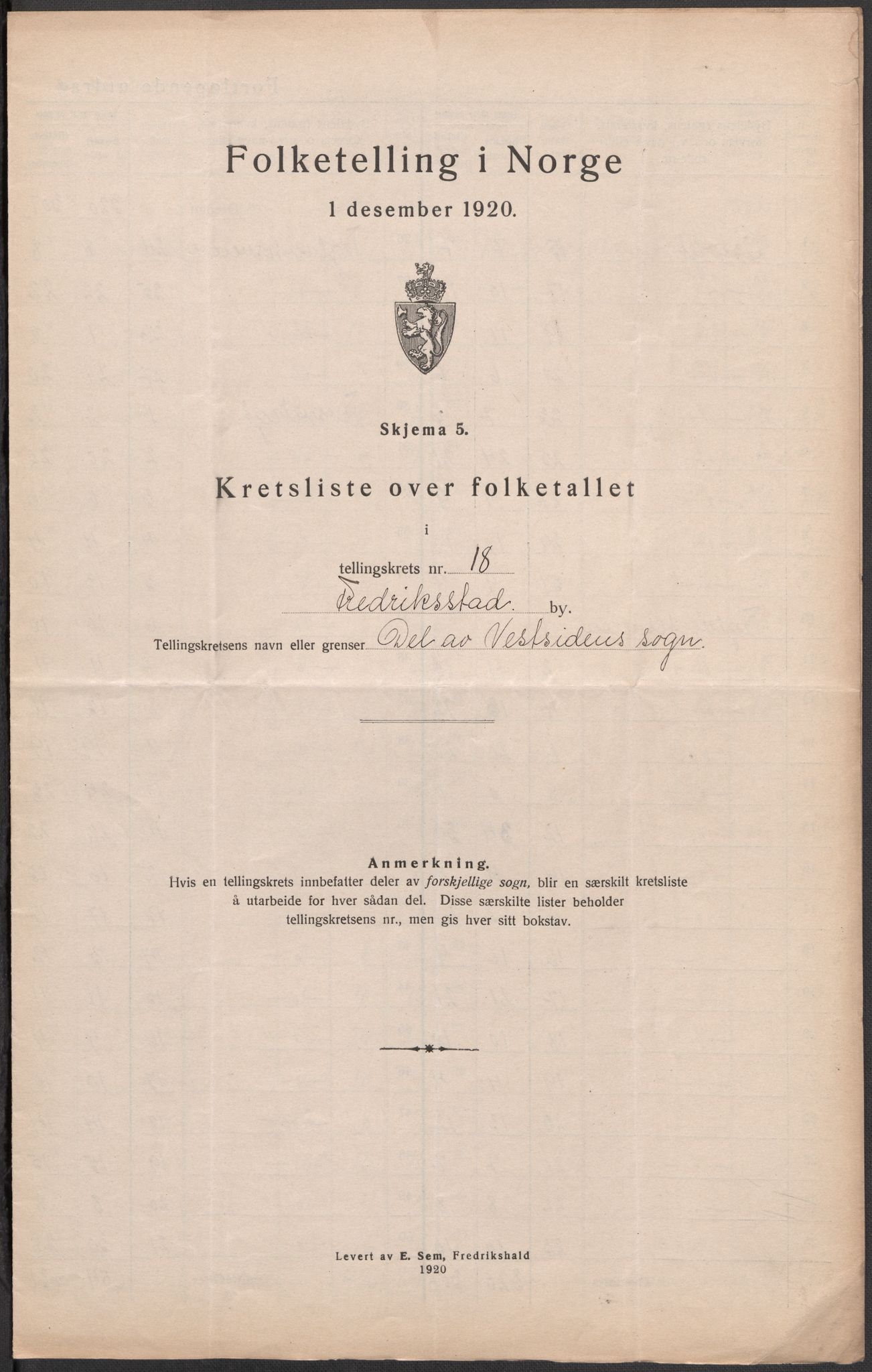 SAO, 1920 census for Fredrikstad, 1920, p. 56