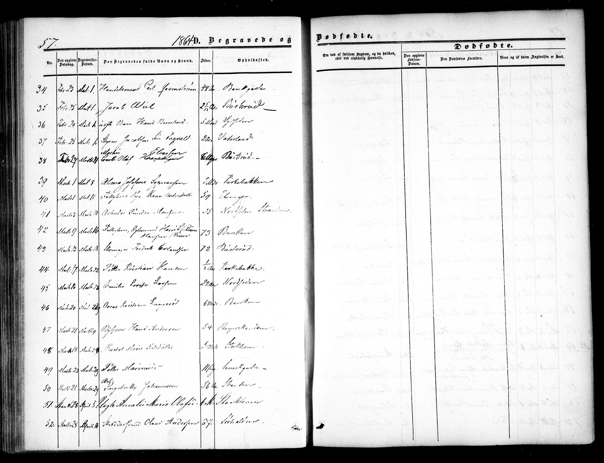 Halden prestekontor Kirkebøker, AV/SAO-A-10909/F/Fa/L0008: Parish register (official) no. I 8, 1857-1865, p. 57