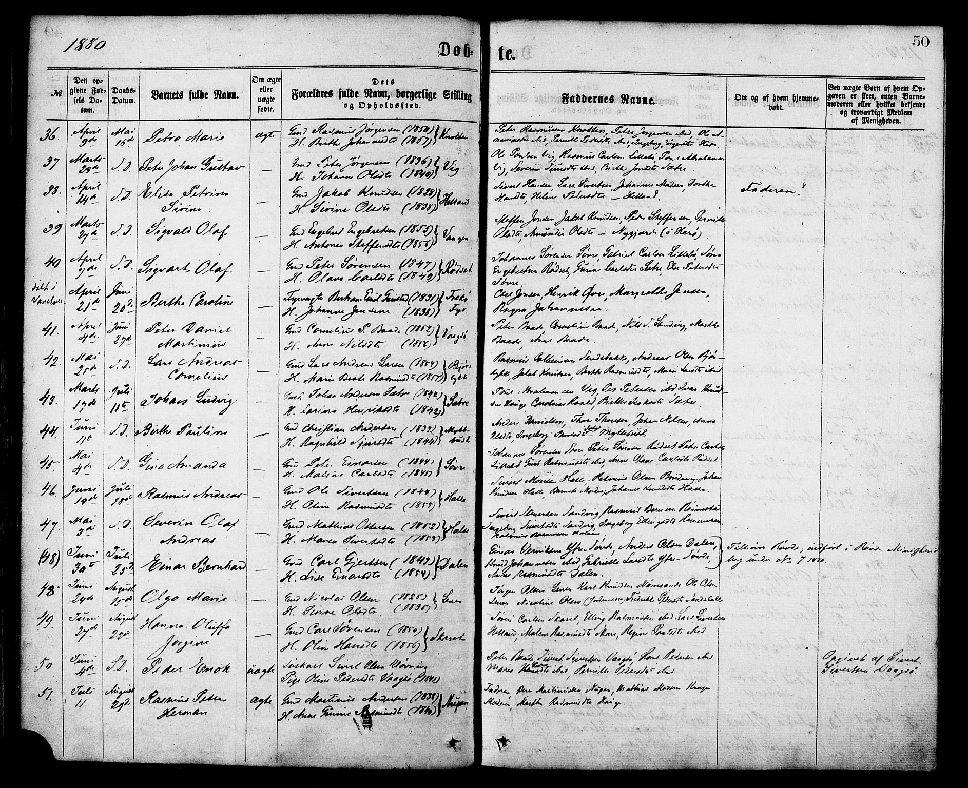 Ministerialprotokoller, klokkerbøker og fødselsregistre - Møre og Romsdal, SAT/A-1454/503/L0035: Parish register (official) no. 503A03, 1865-1884, p. 50