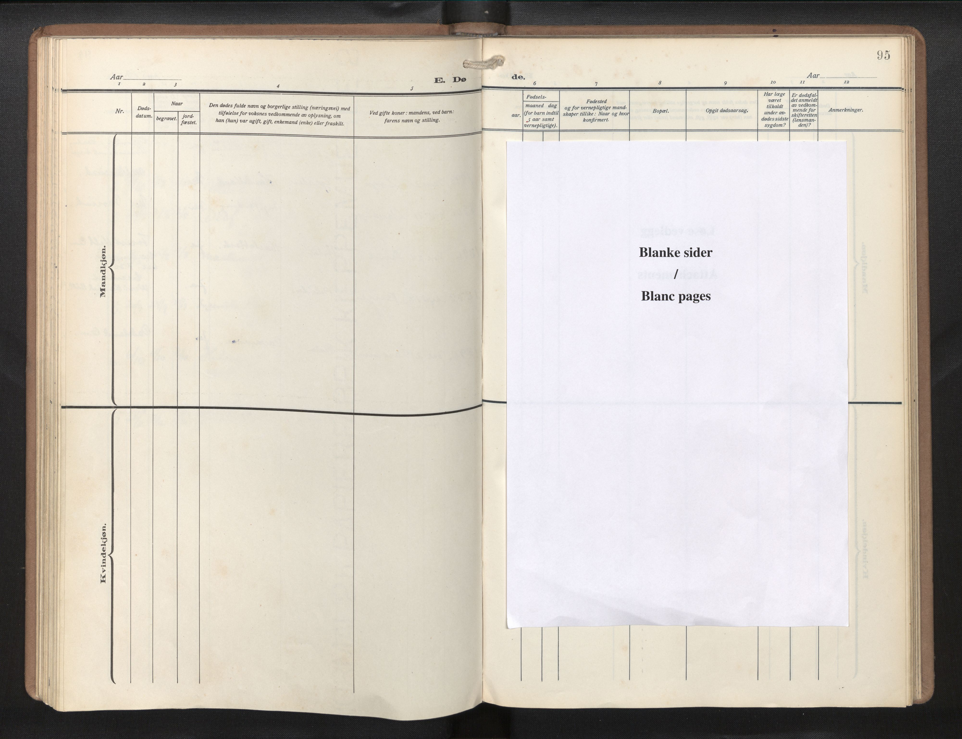 Den norske sjømannsmisjon i utlandet/Philadelphia, AV/SAB-SAB/PA-0113/H/Ha/L0002: Parish register (official) no. A 2, 1931-1957, p. 94b-95a