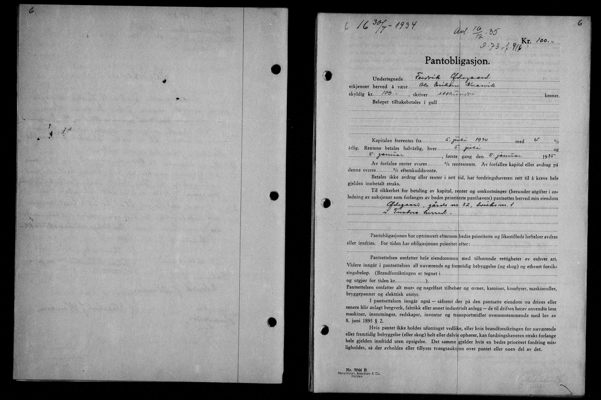 Nordmøre sorenskriveri, AV/SAT-A-4132/1/2/2Ca/L0082: Mortgage book no. 72, 1934-1934, Deed date: 30.07.1934