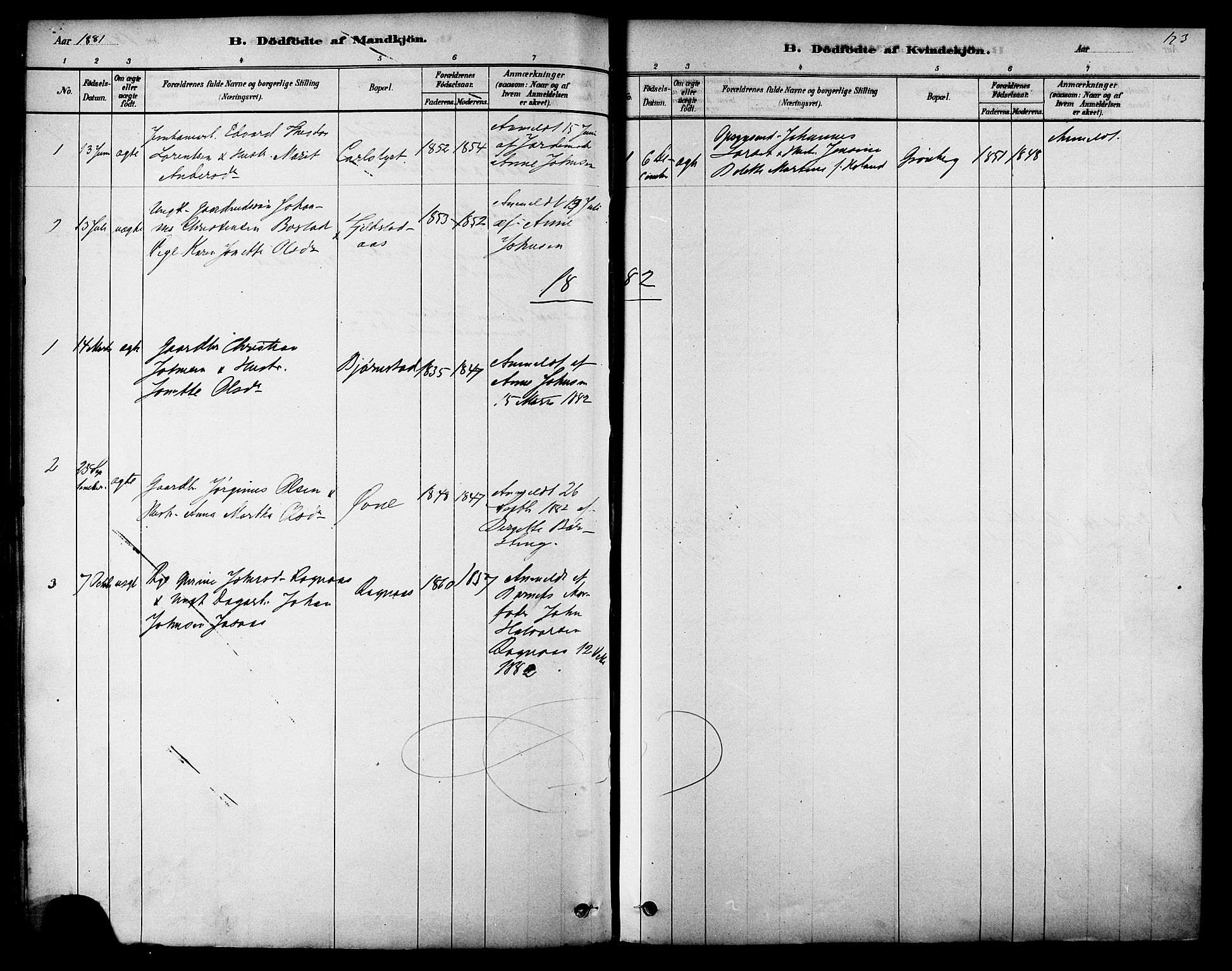 Ministerialprotokoller, klokkerbøker og fødselsregistre - Sør-Trøndelag, SAT/A-1456/616/L0410: Parish register (official) no. 616A07, 1878-1893, p. 123